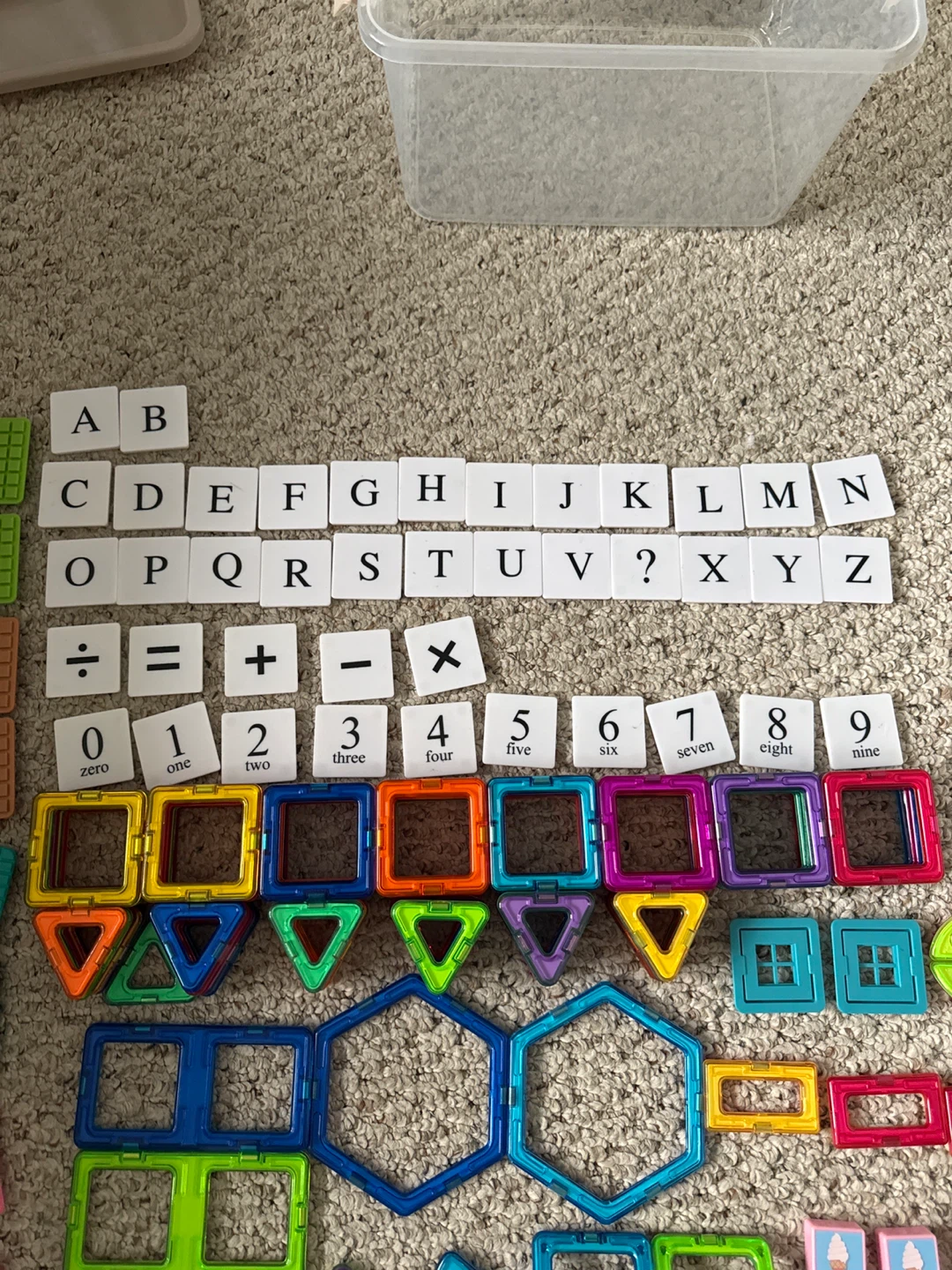 86 Magnetic Building Tiles Set  with Letters, #’s & Shapes - photo 4