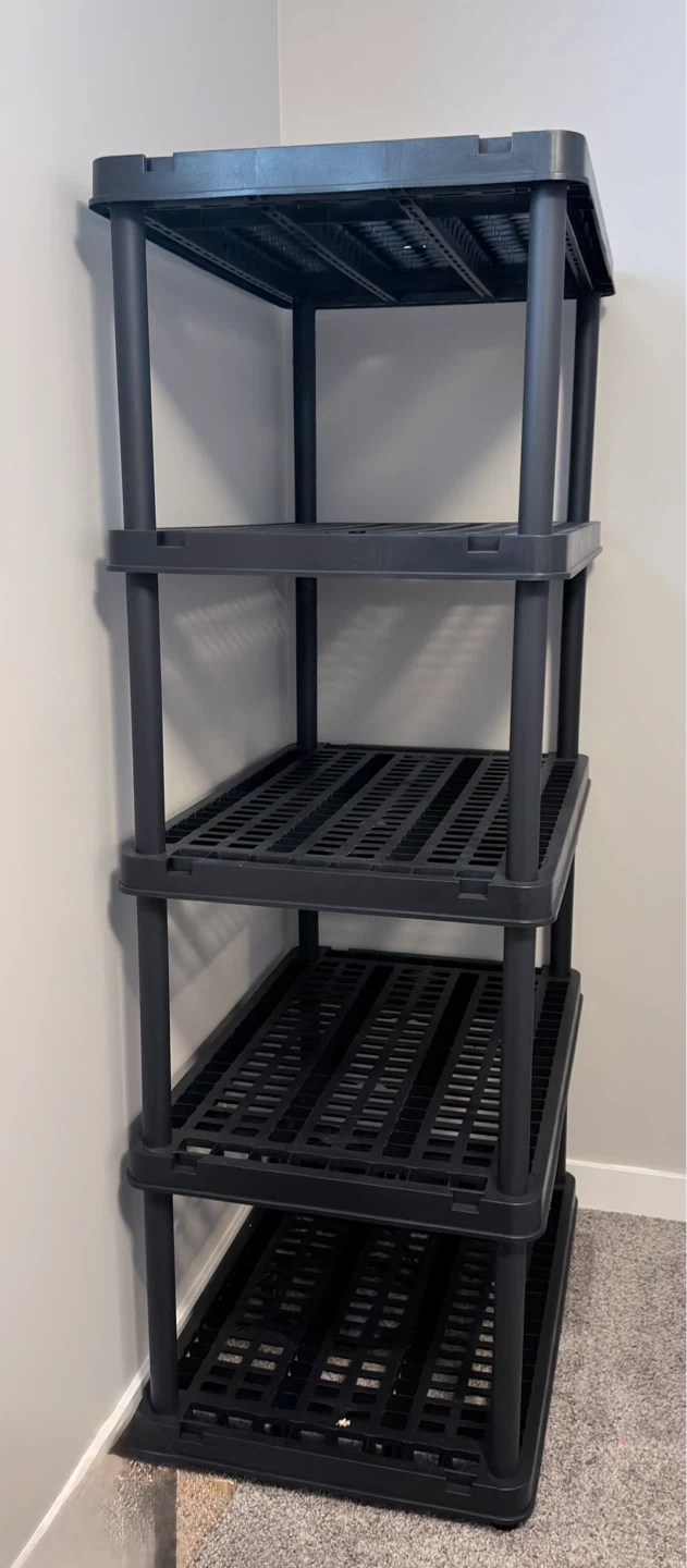 Black 5-Tier Plastic Shelving Unit - photo 2