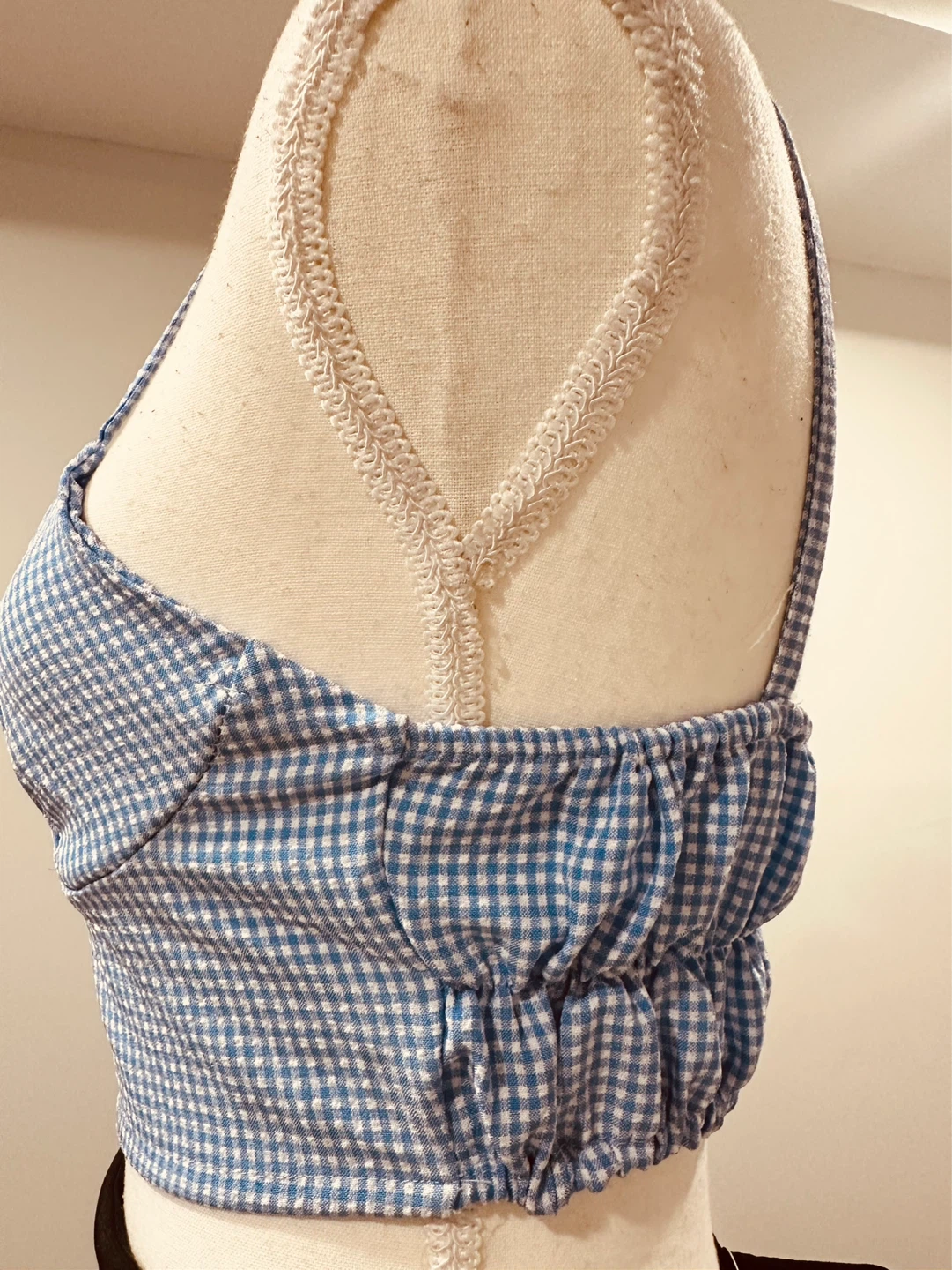 Blue Gingham Crop Top - photo 4