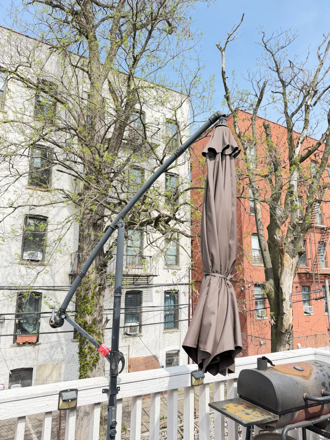 Brown Cantilever Patio Umbrella with Stand - photo 3
