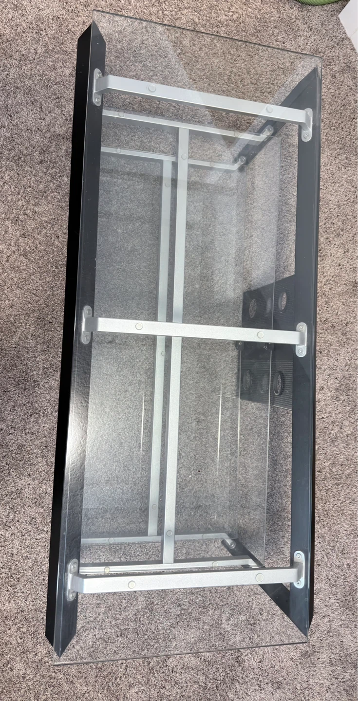 Glass Entertainment Stand with Black Frame - photo 3