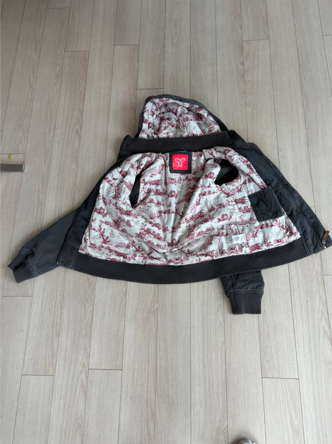 TNA Aritzia Grey Hooded Bomber Jacket - photo 3