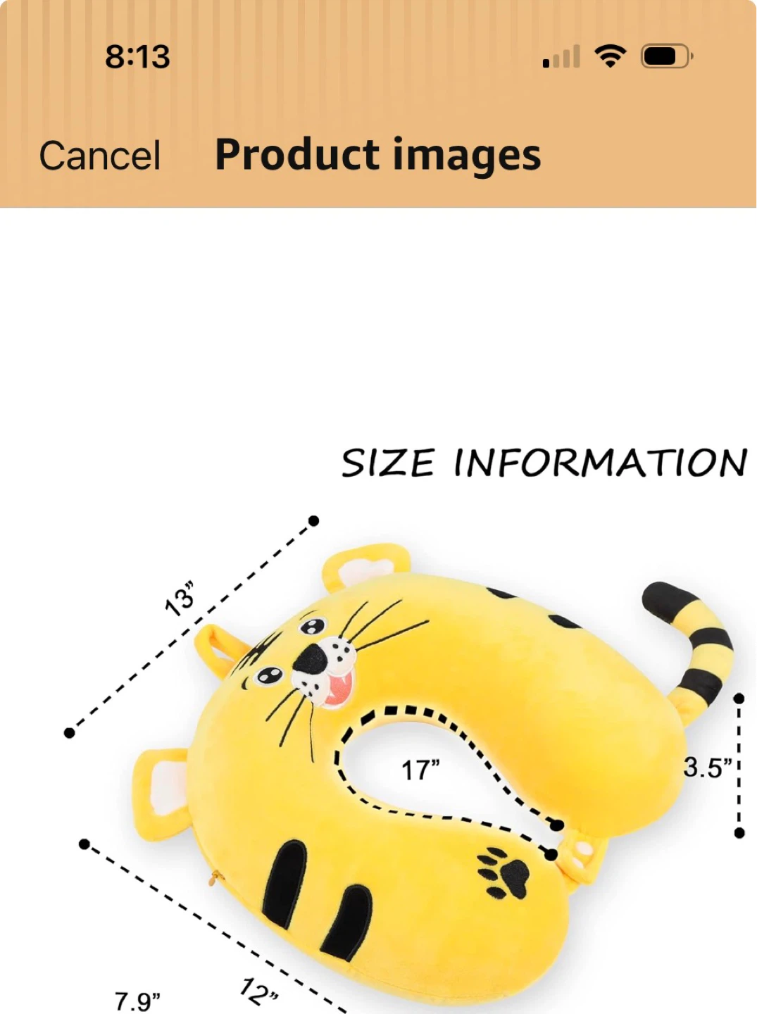 Yellow Tiger Neck Pillow - photo 3