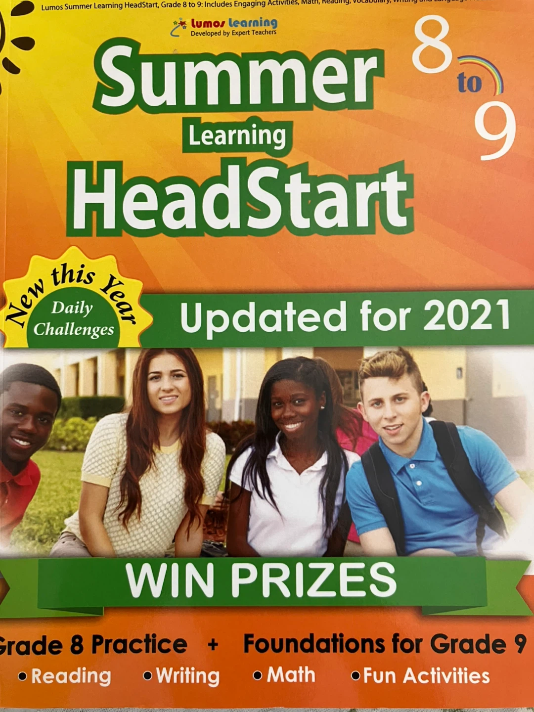 Lumos Learning Summer HeadStart Grade 8 to 9 Workbook