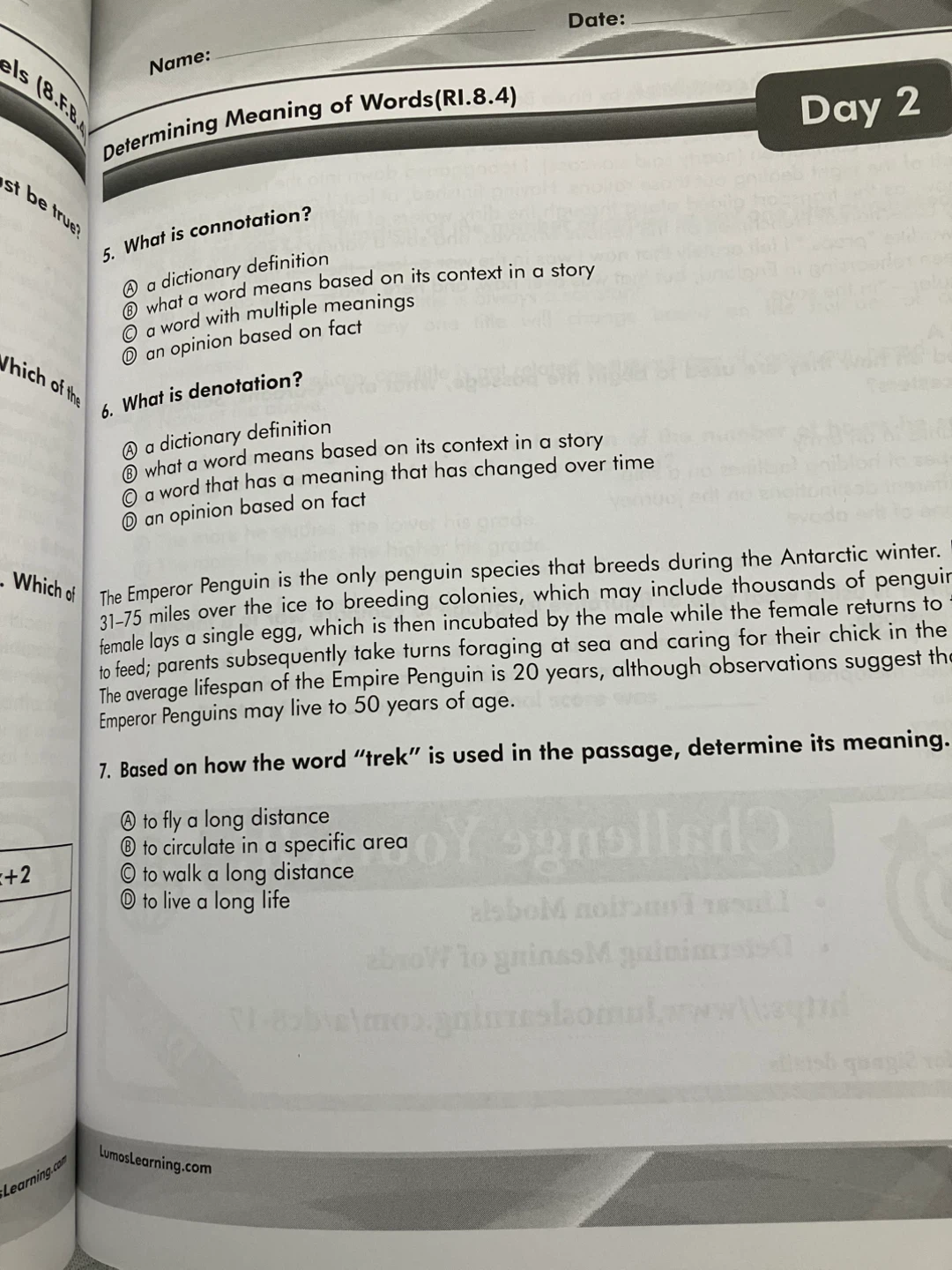 Lumos Learning Summer HeadStart Grade 8 to 9 Workbook - photo 5