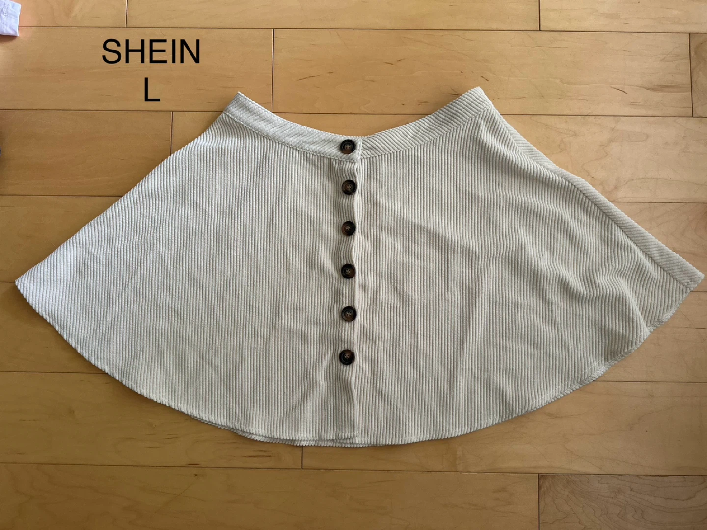 Corduroy Button-Front Skirt