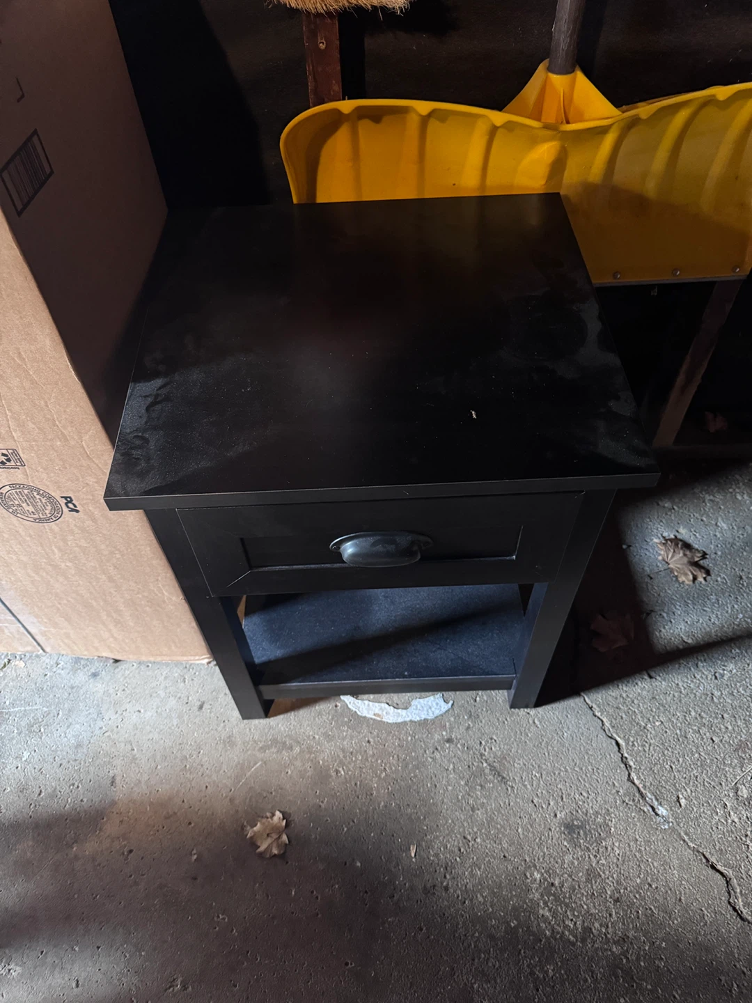 Black Nightstand with Drawer - photo 3