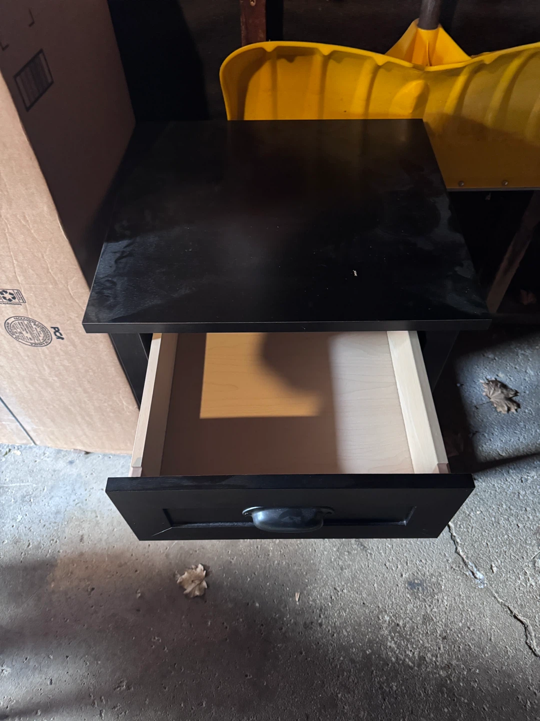 Black Nightstand with Drawer - photo 2