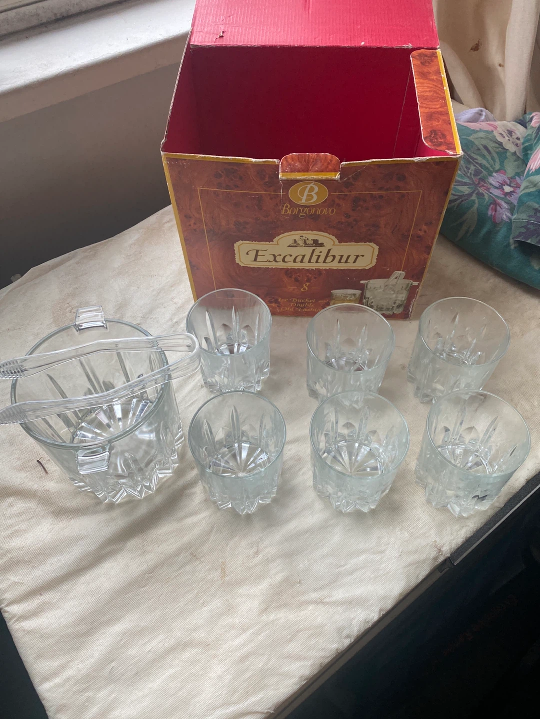 Borgonovo Excalibur Crystal Glasses Set with Ice Bucket - photo 2