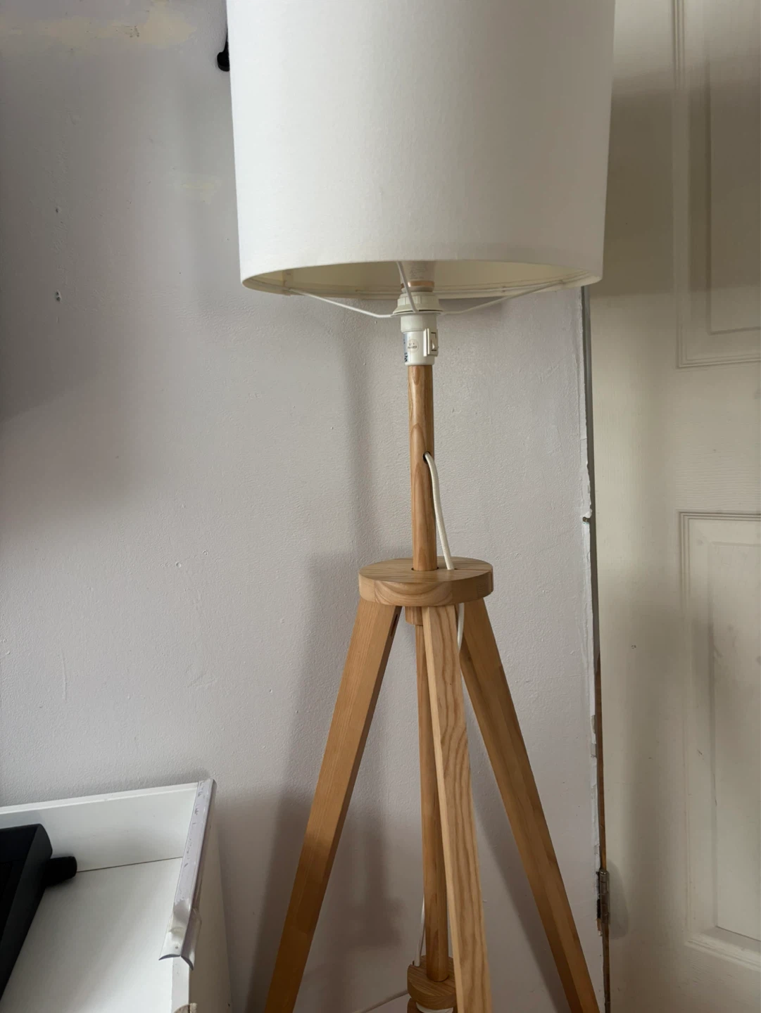 Tripod Floor Lamp with White Shade