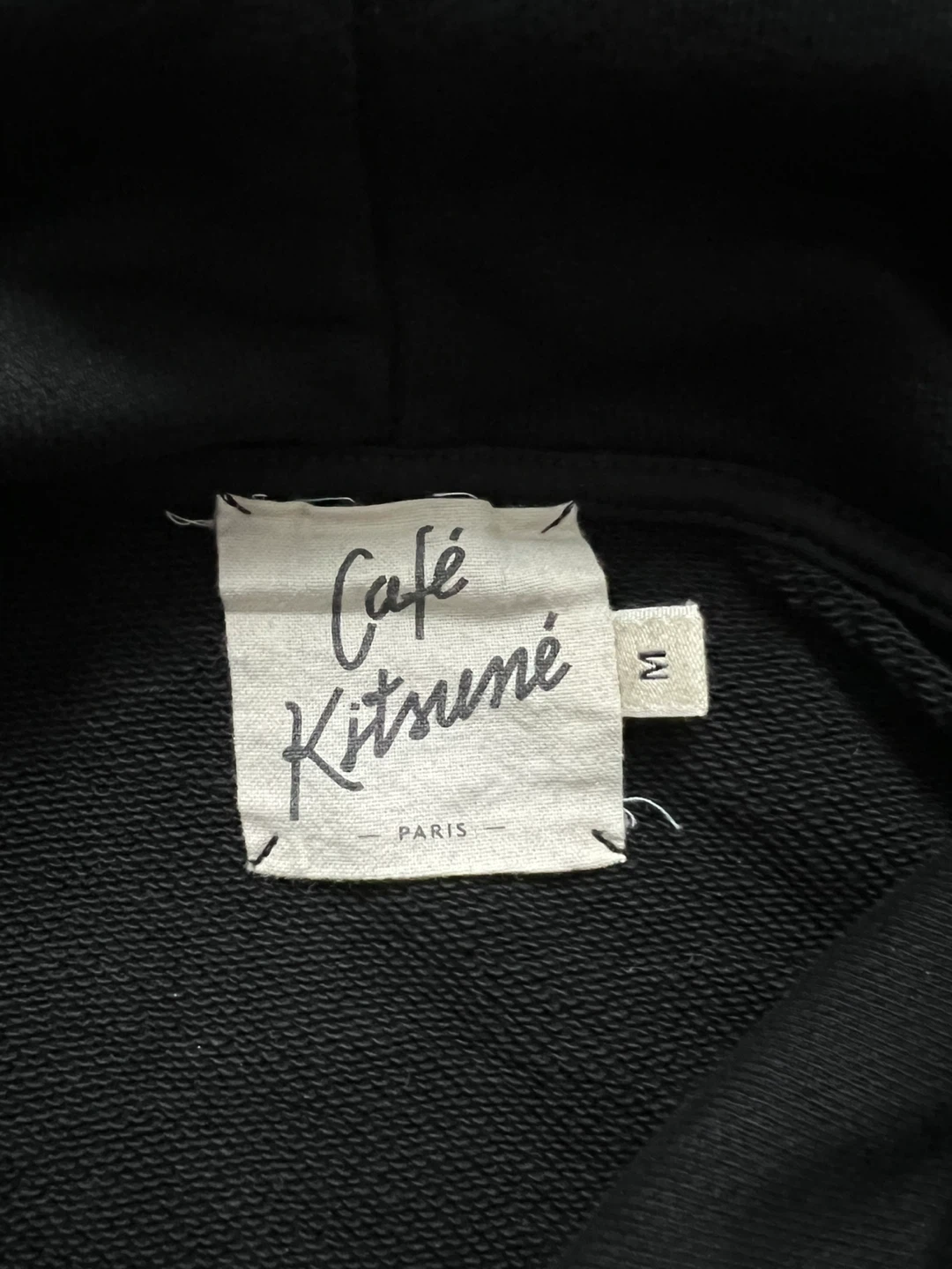 Café Kitsuné Black Cotton Hoodie - Size M - photo 3