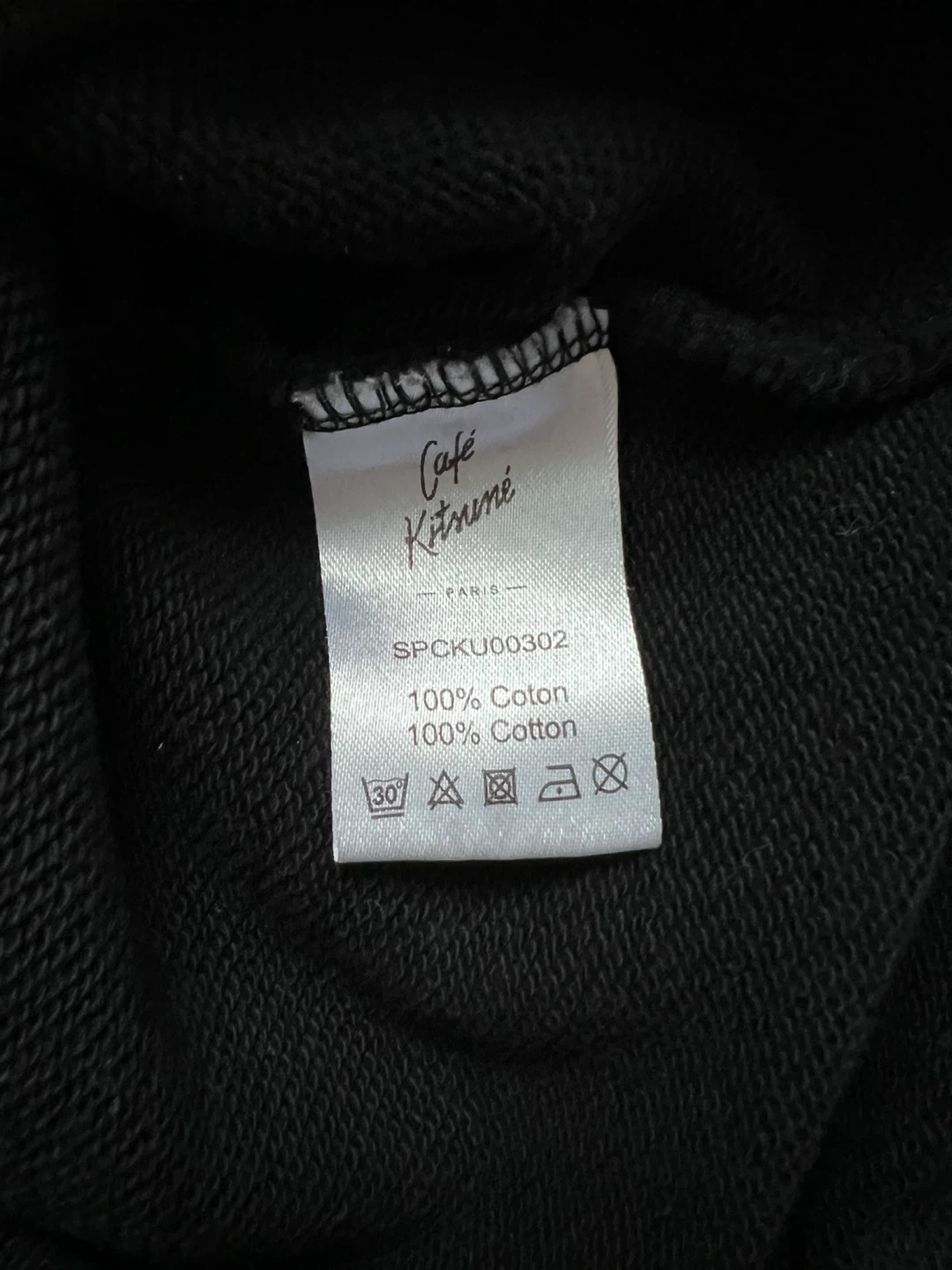 Café Kitsuné Black Cotton Hoodie - Size M - photo 4