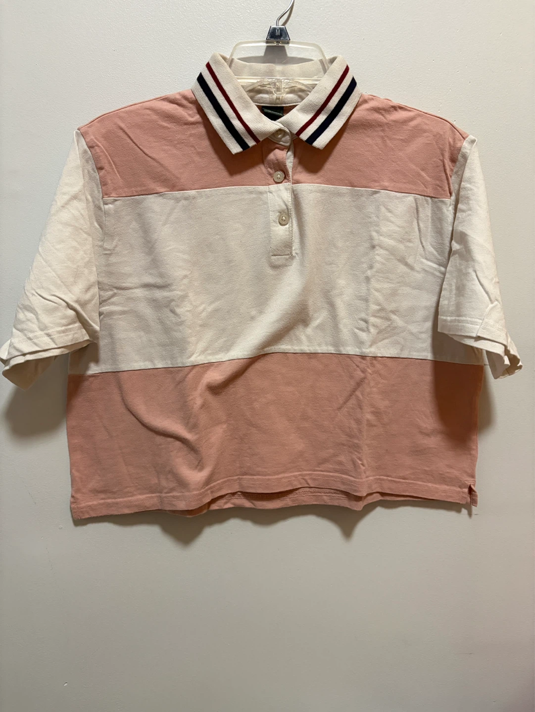 Wild Fable 100% cotton cropped polo top