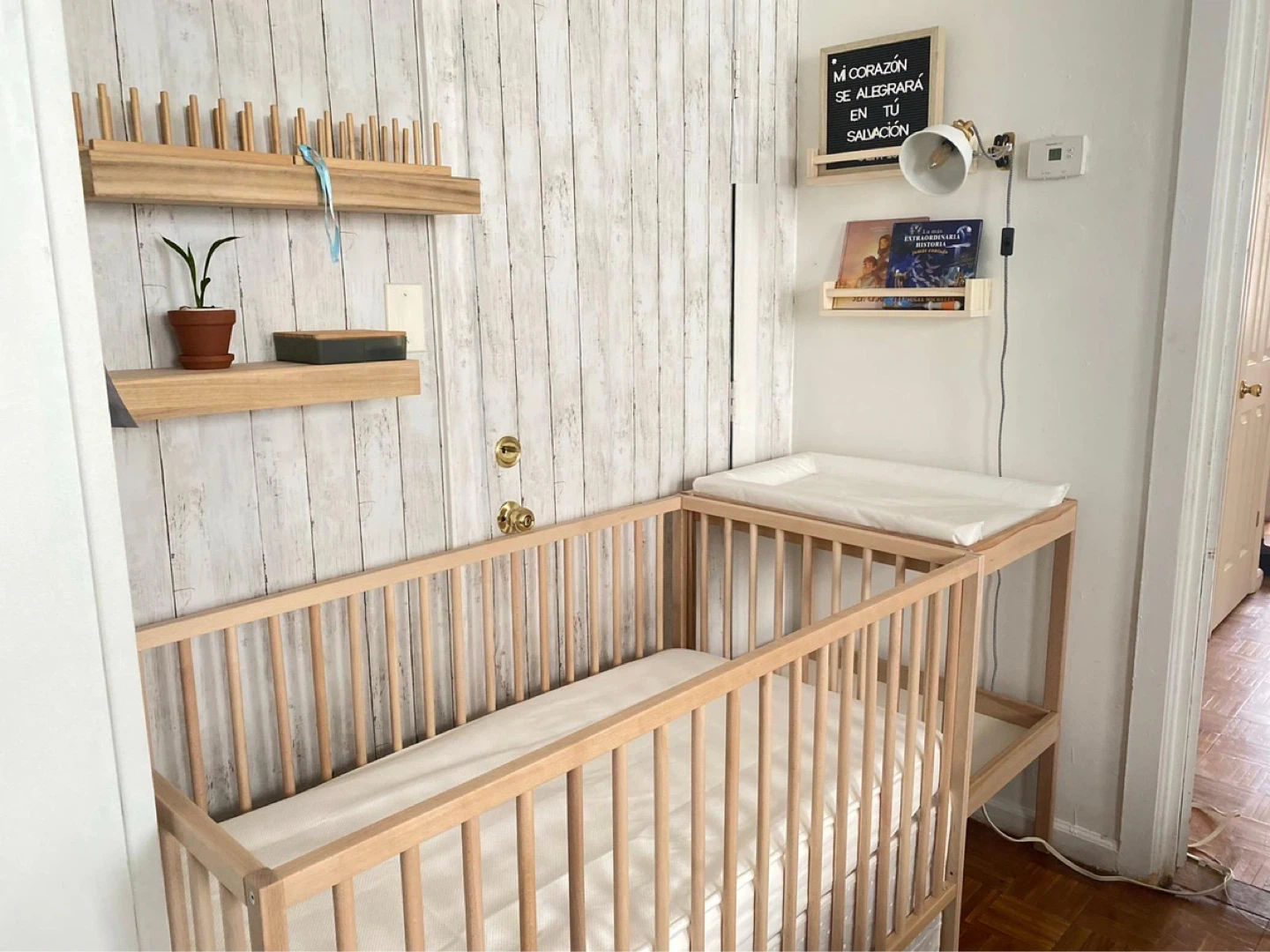 Wooden Crib and Changing Table Combo