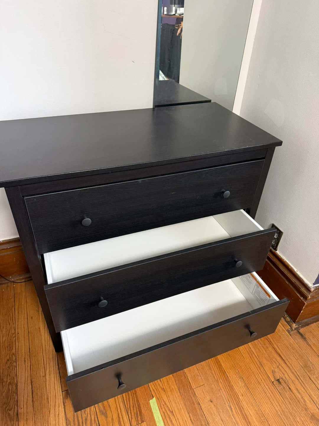 IKEA KOPPANG Black 3-Drawer Dresser - photo 4