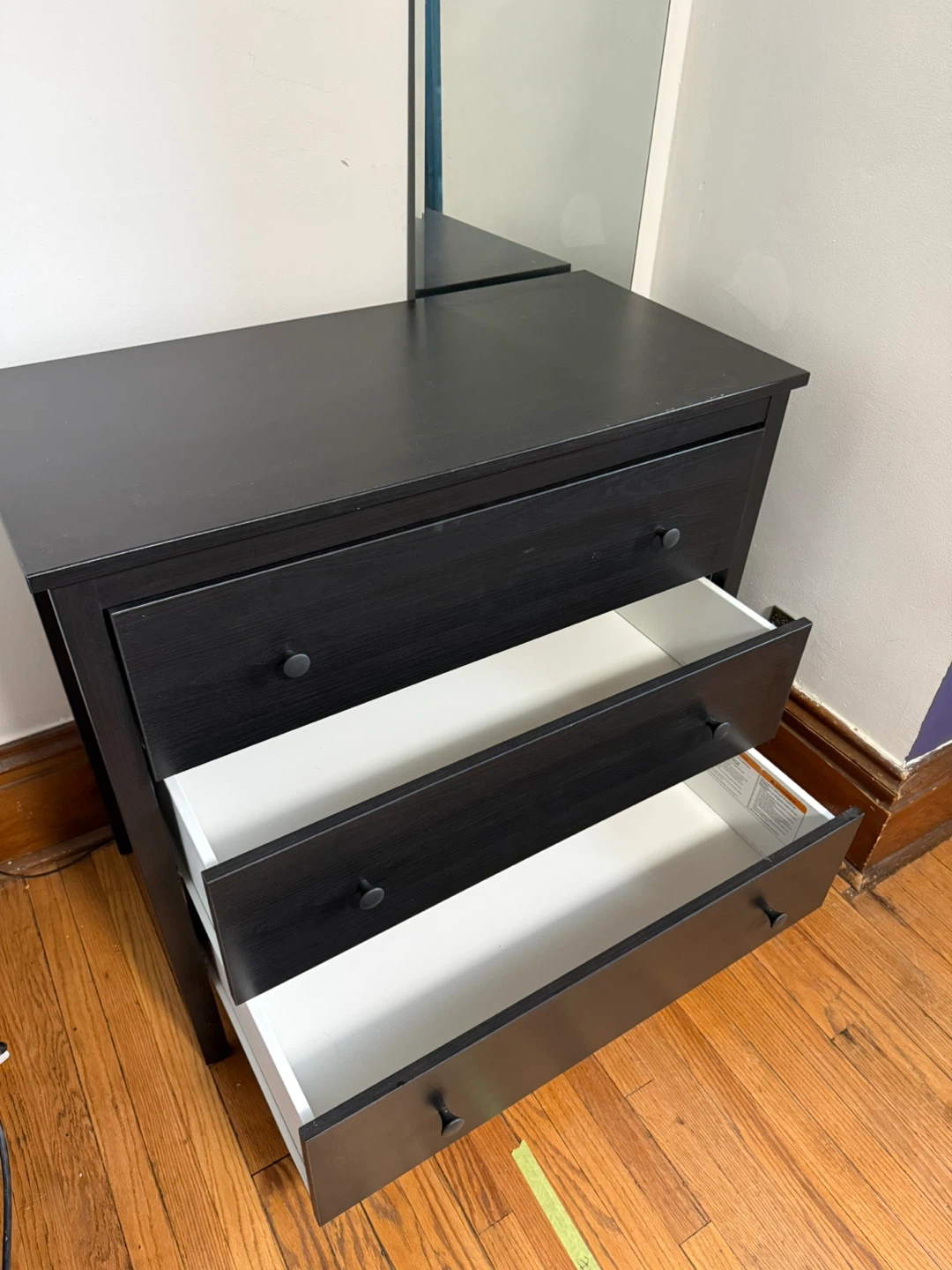 IKEA KOPPANG Black 3-Drawer Dresser - photo 3