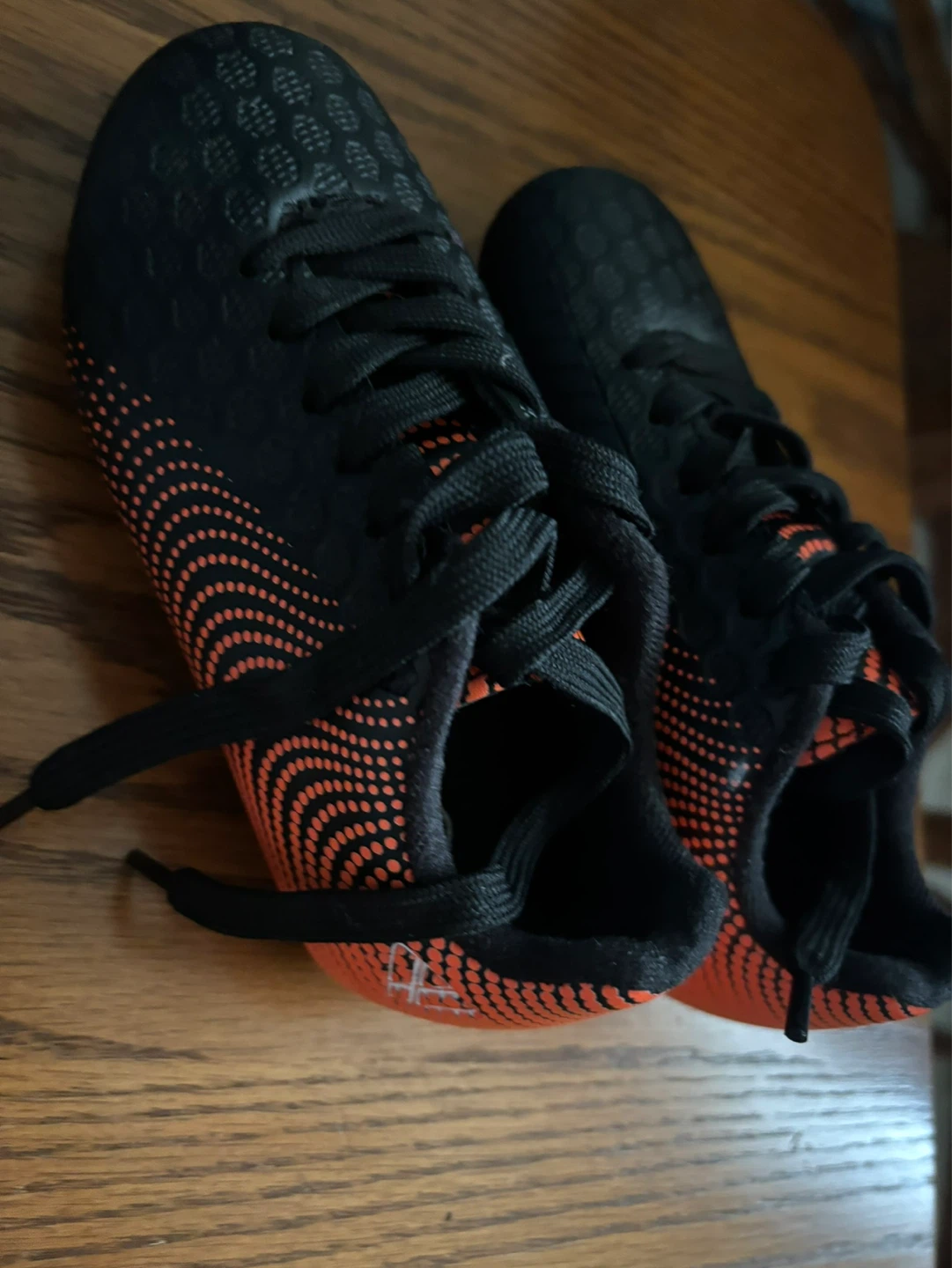 Soccer Cleats - Black/Orange toddler Size 8