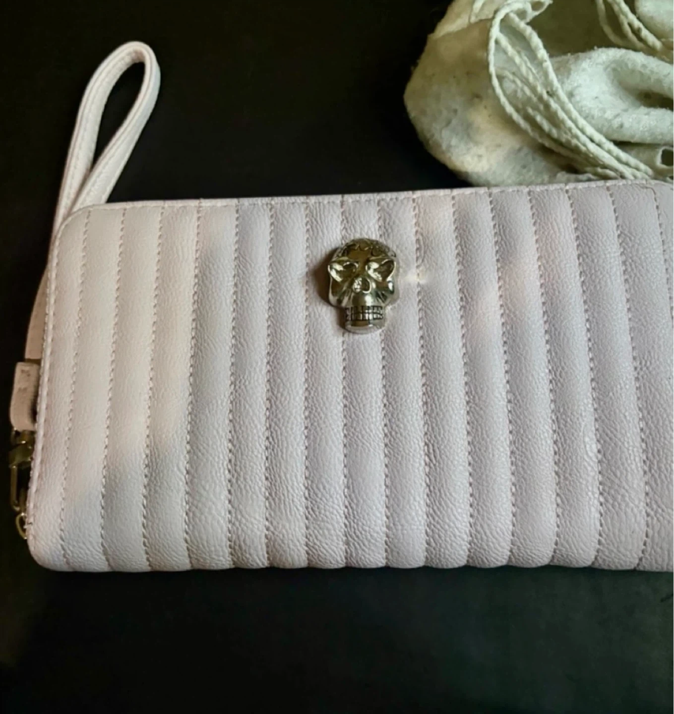 Betsey Johnson Pink Skill Quilted Wristlet Wallet