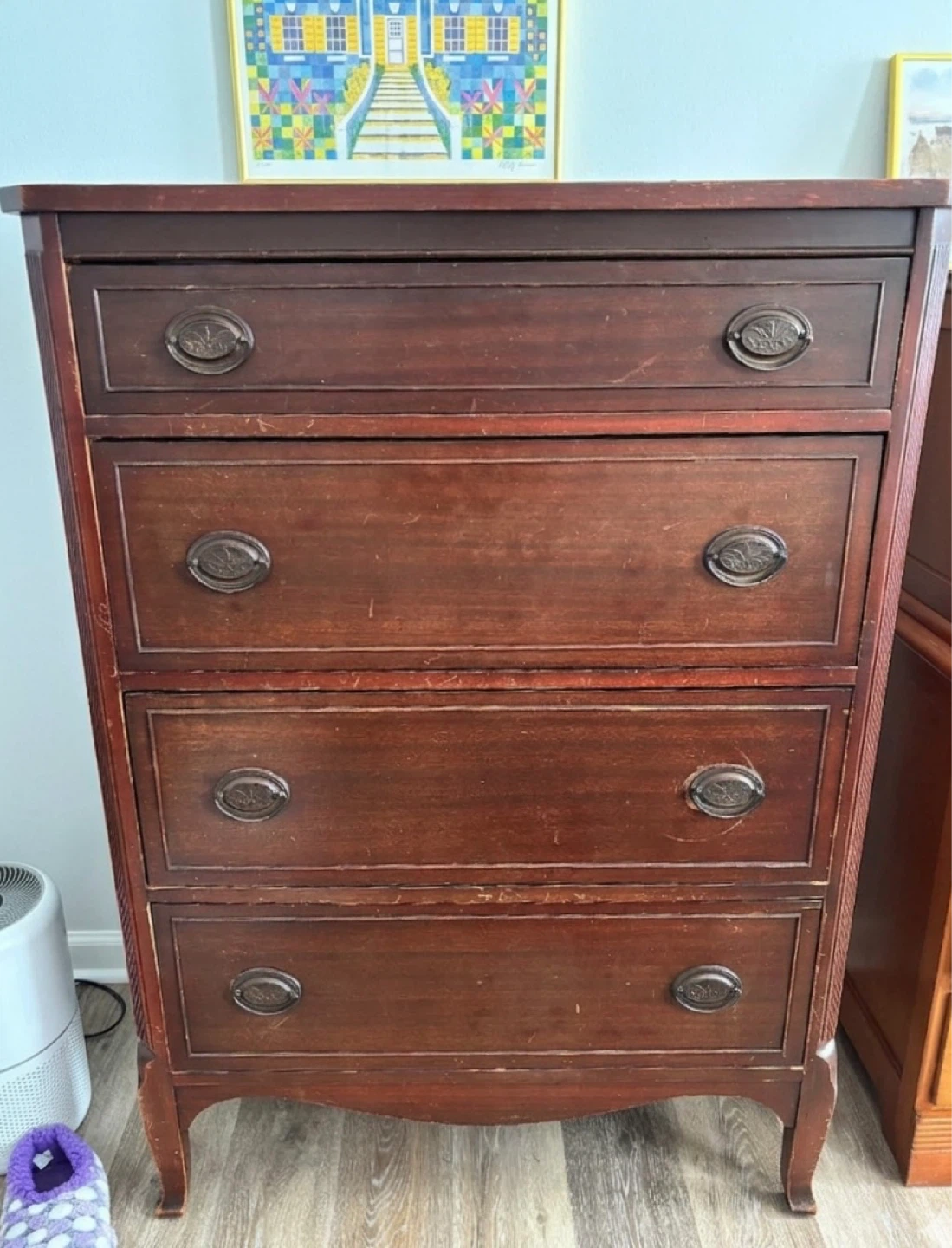 Dark Wood 4-Drawer Dresser