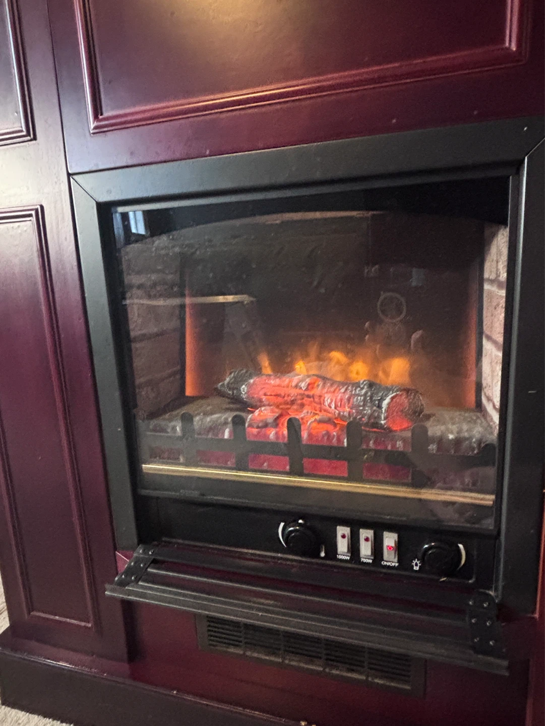 Electric Fireplace with Wood Log Accent - photo 3