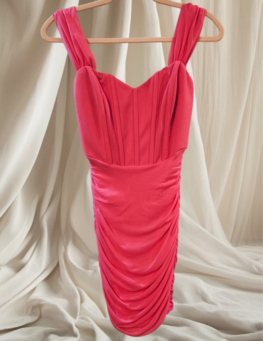 Privy Pink Women's Small Ruched Dress