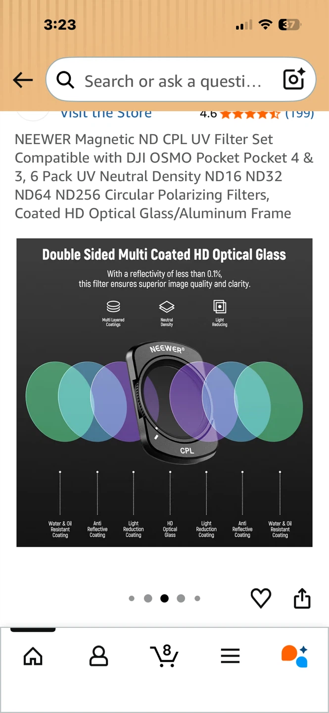 NEewer Magnetic ND CPL UV Filter Set for DJI Osmo Pocket 3 - photo 5