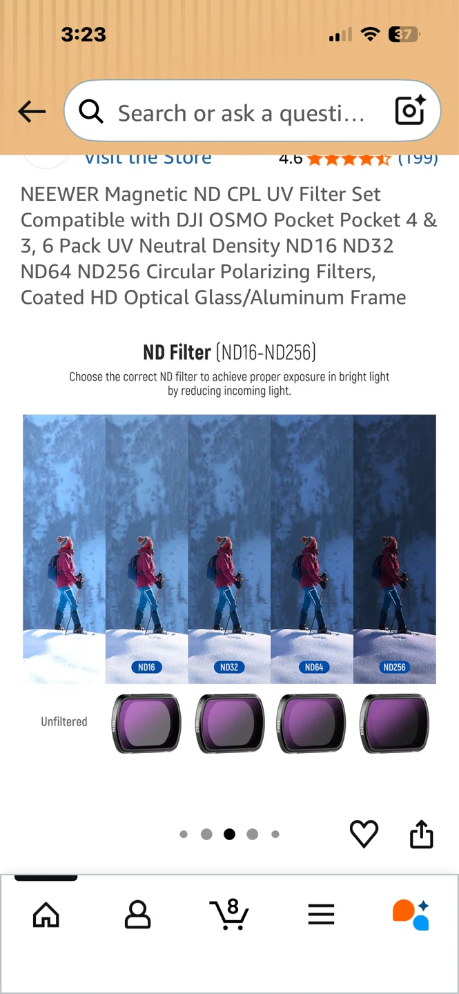 NEewer Magnetic ND CPL UV Filter Set for DJI Osmo Pocket 3 - photo 4