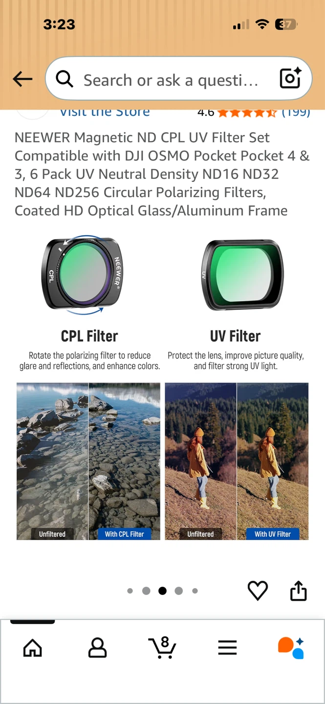 NEewer Magnetic ND CPL UV Filter Set for DJI Osmo Pocket 3 - photo 3