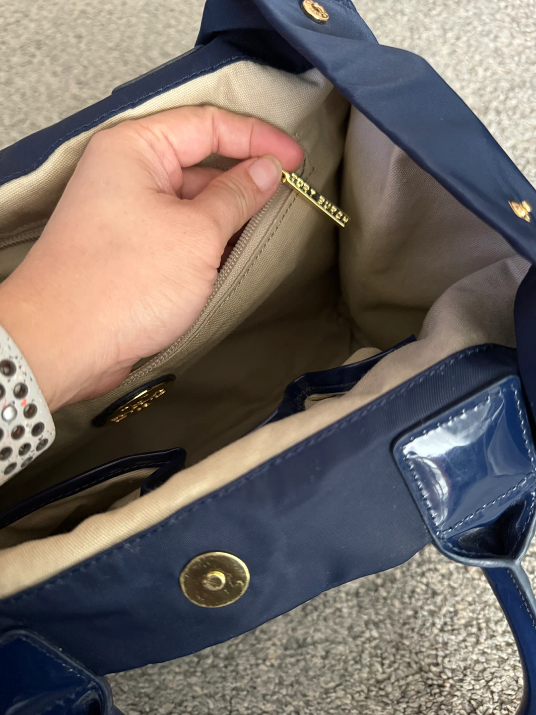 Tory Burch Navy Nylon Tote Bag - photo 3