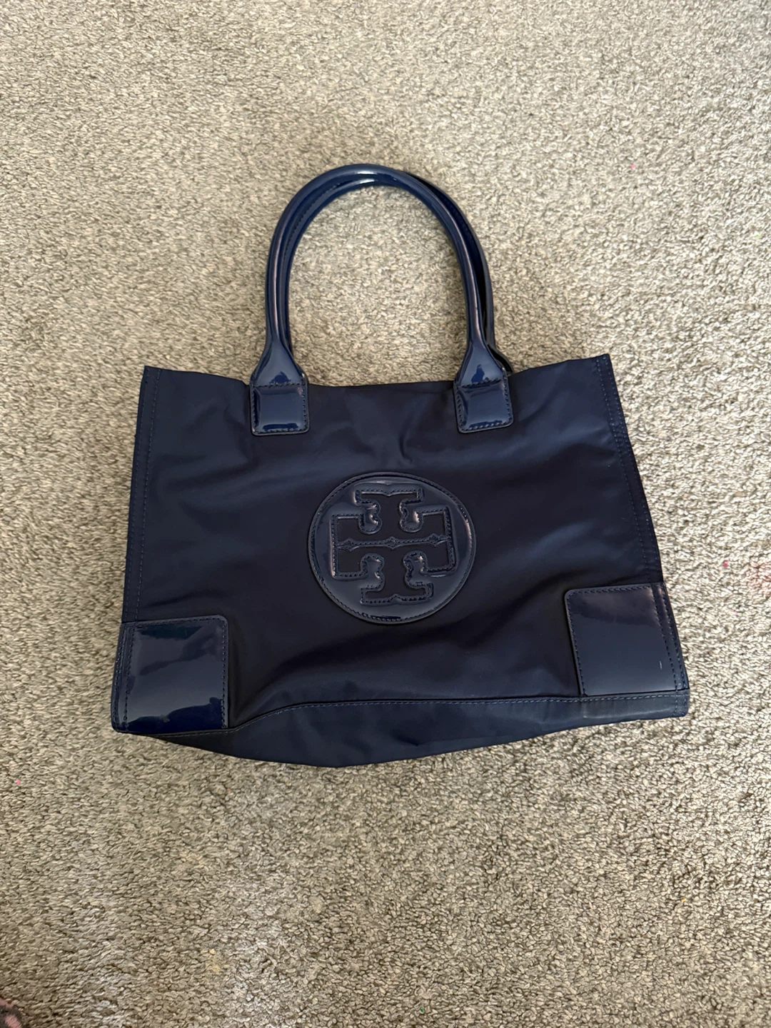 Tory Burch Navy Nylon Tote Bag