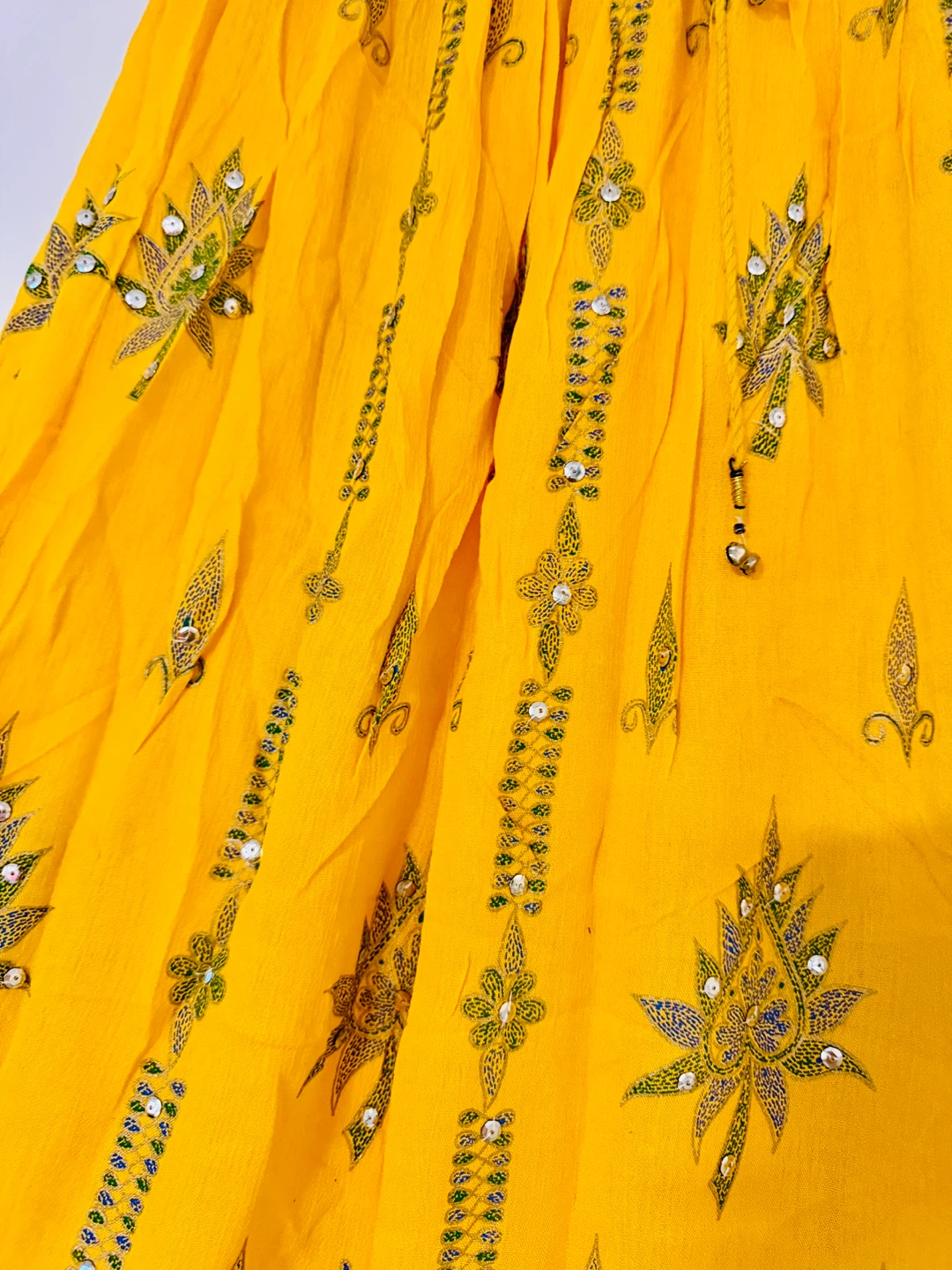 Yellow Embroidered maxi skirt(New) - photo 2