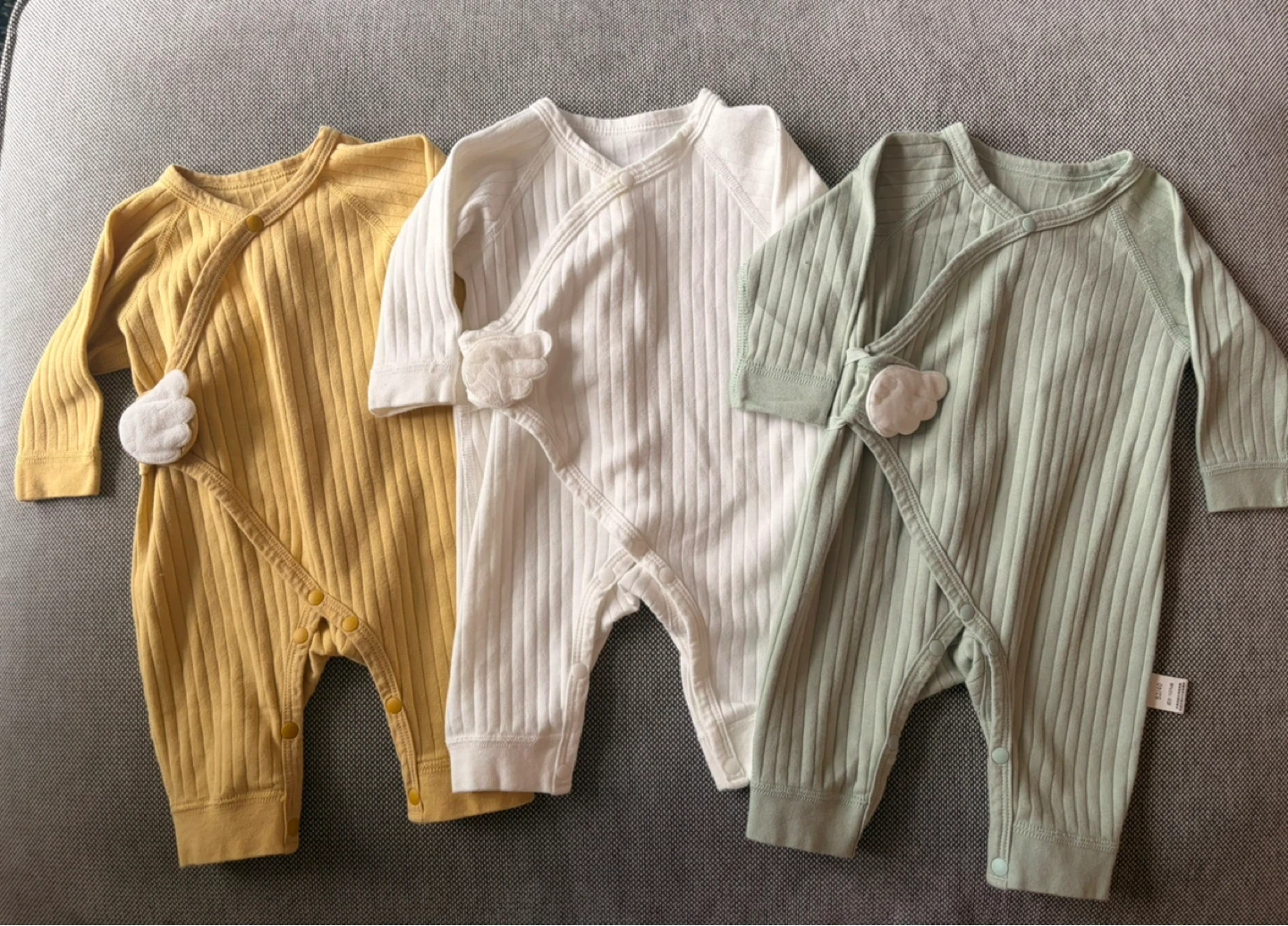 Baby Onesies - Yellow, White, and Sage Green