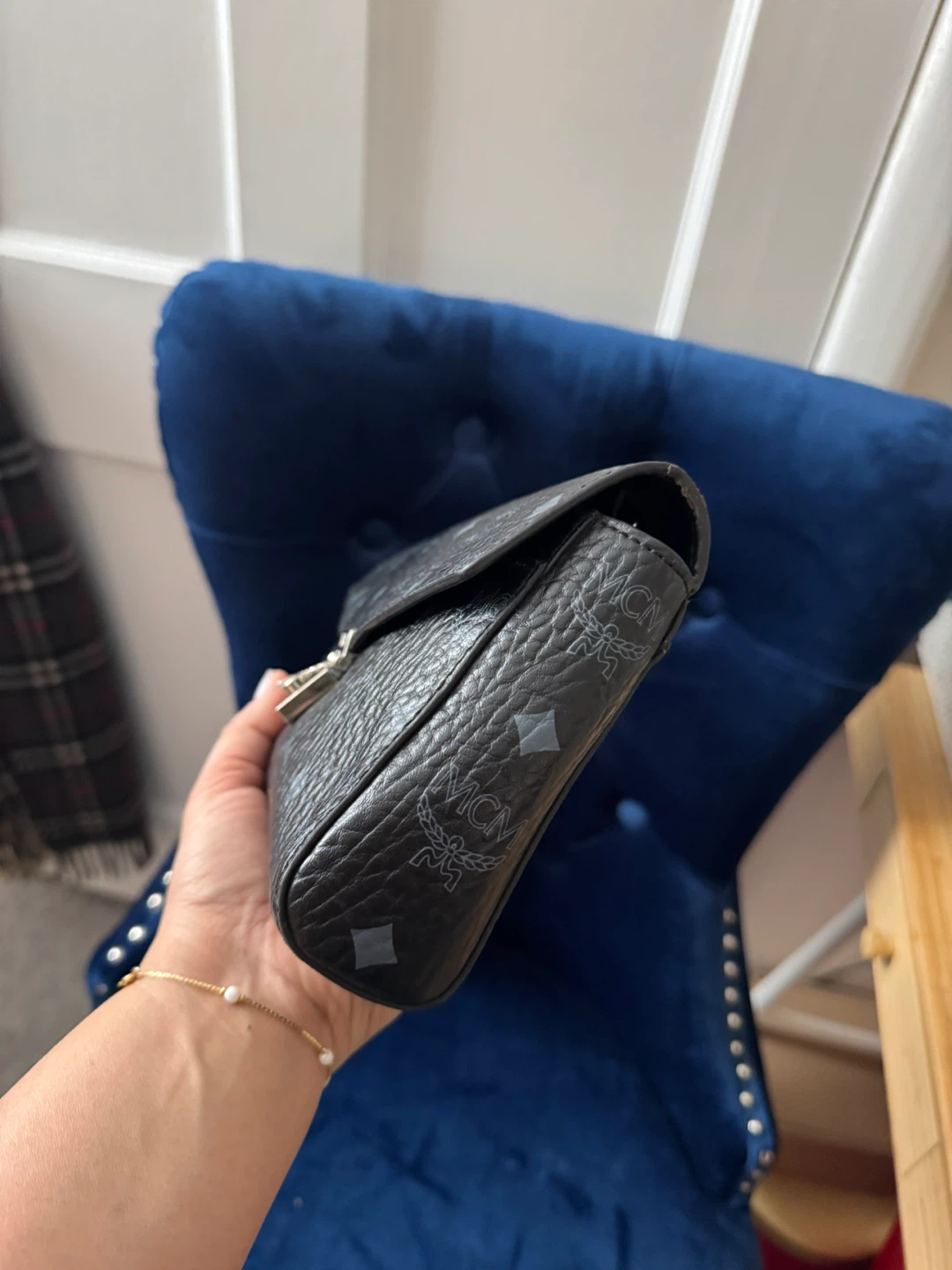 MCM Black Monogram Chain Shoulder Bag / crossbody bag - photo 5