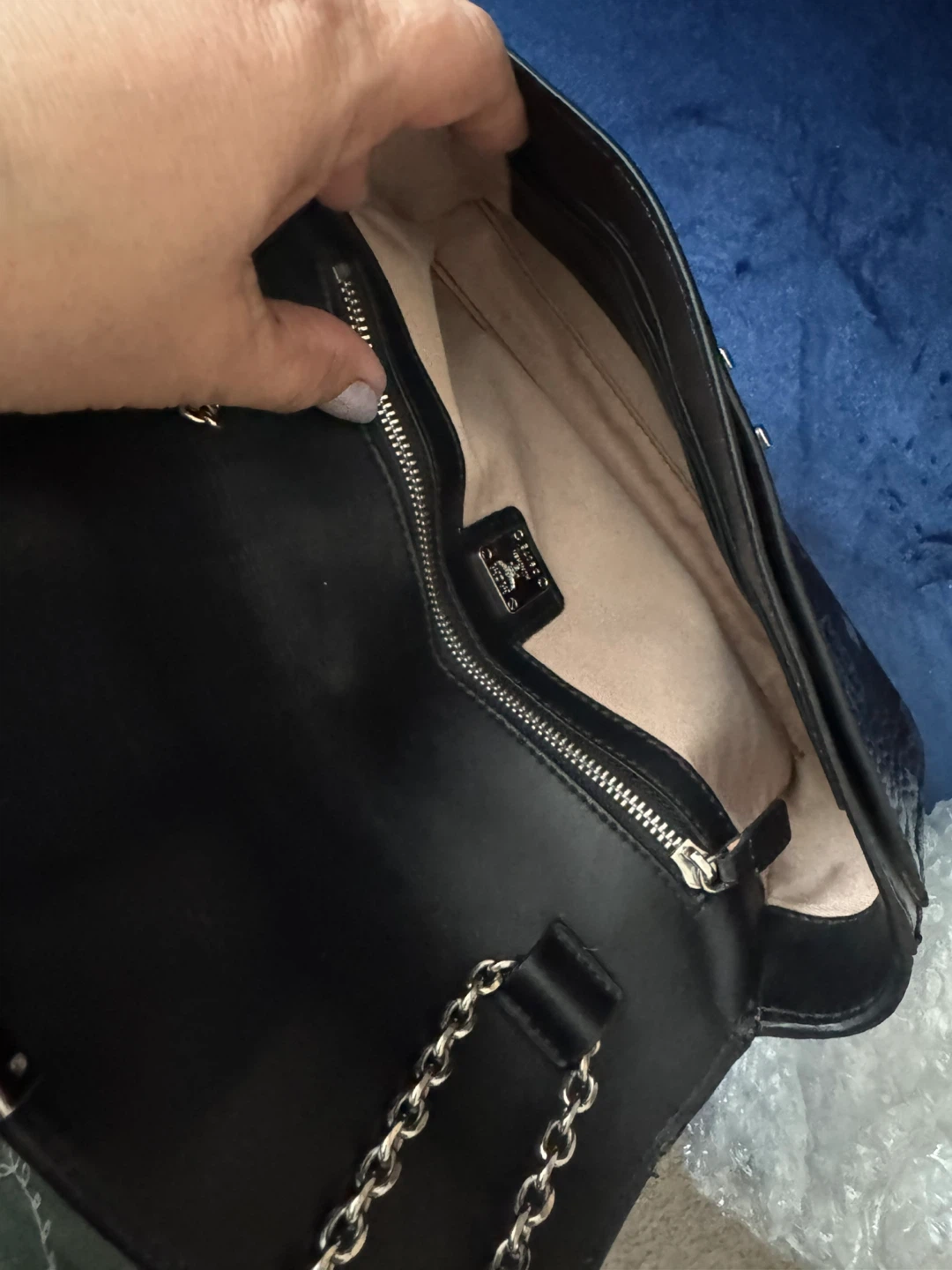 MCM Black Monogram Chain Shoulder Bag / crossbody bag - photo 4