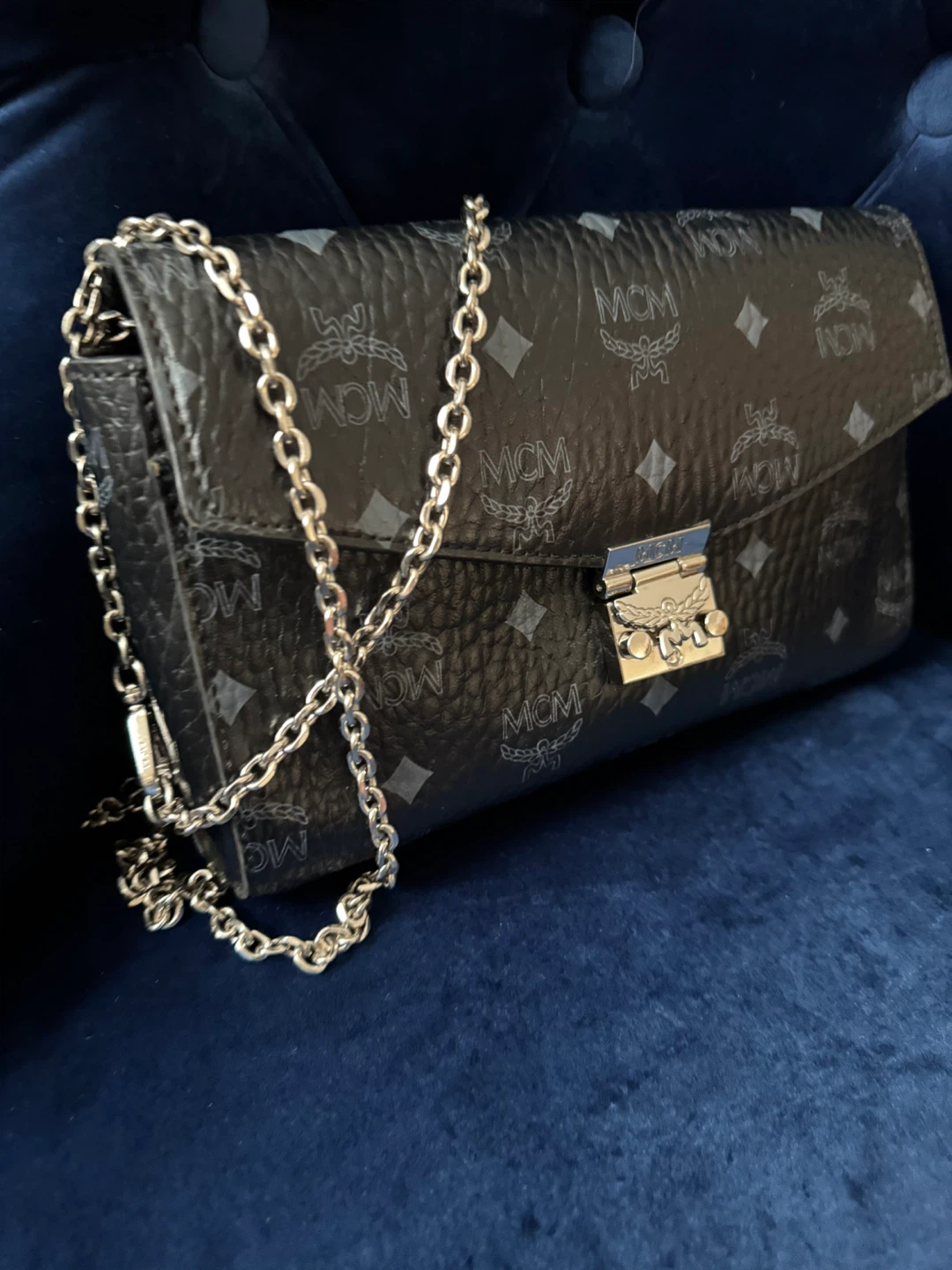 MCM Black Monogram Chain Shoulder Bag / crossbody bag - photo 2