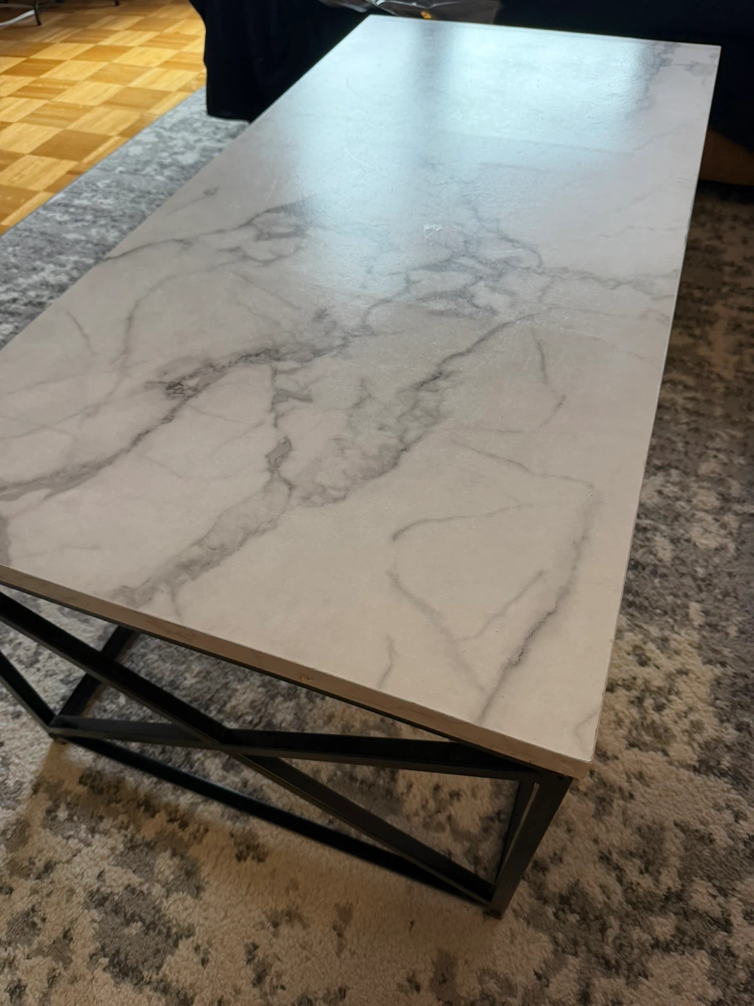 Coffee Table with Marble Decor Top