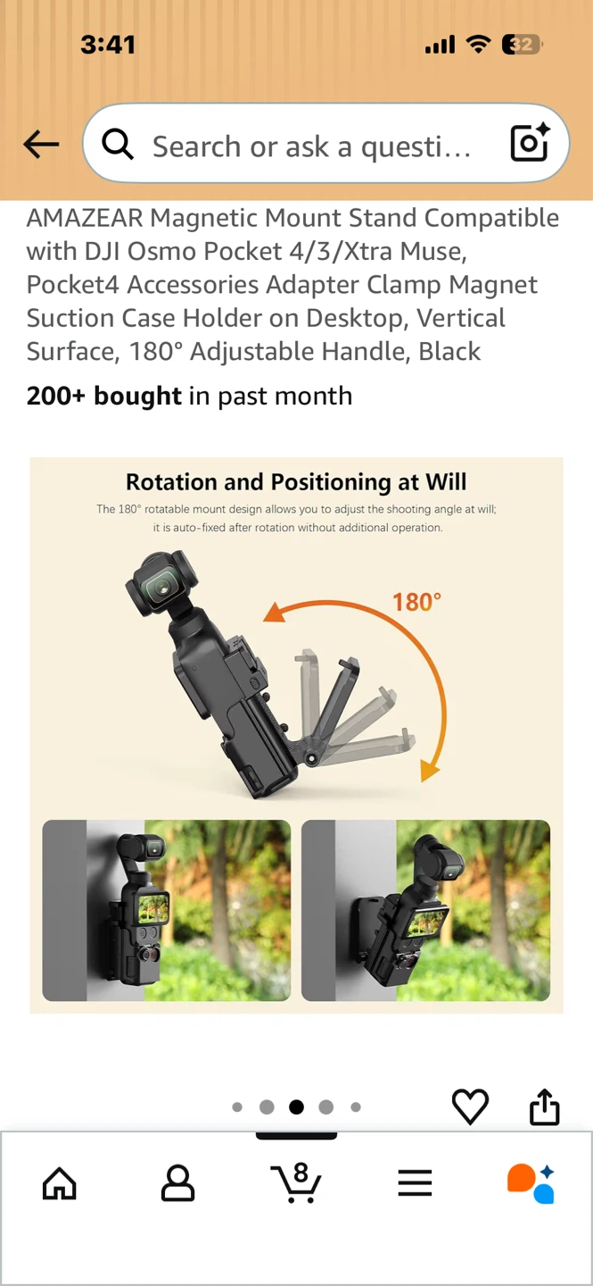 AMÁZÉAR Magnetic Mount Stand for DJI Osmo Pocket 4/3/Xtra Muse - photo 5