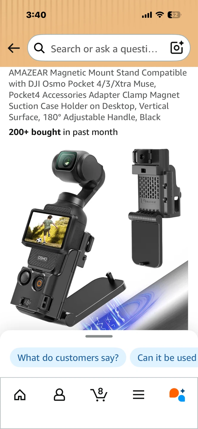 AMÁZÉAR Magnetic Mount Stand for DJI Osmo Pocket 4/3/Xtra Muse - photo 2
