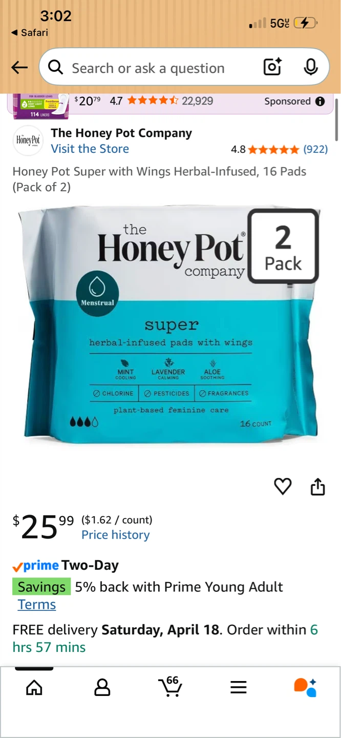 Honey Pot organic pads
