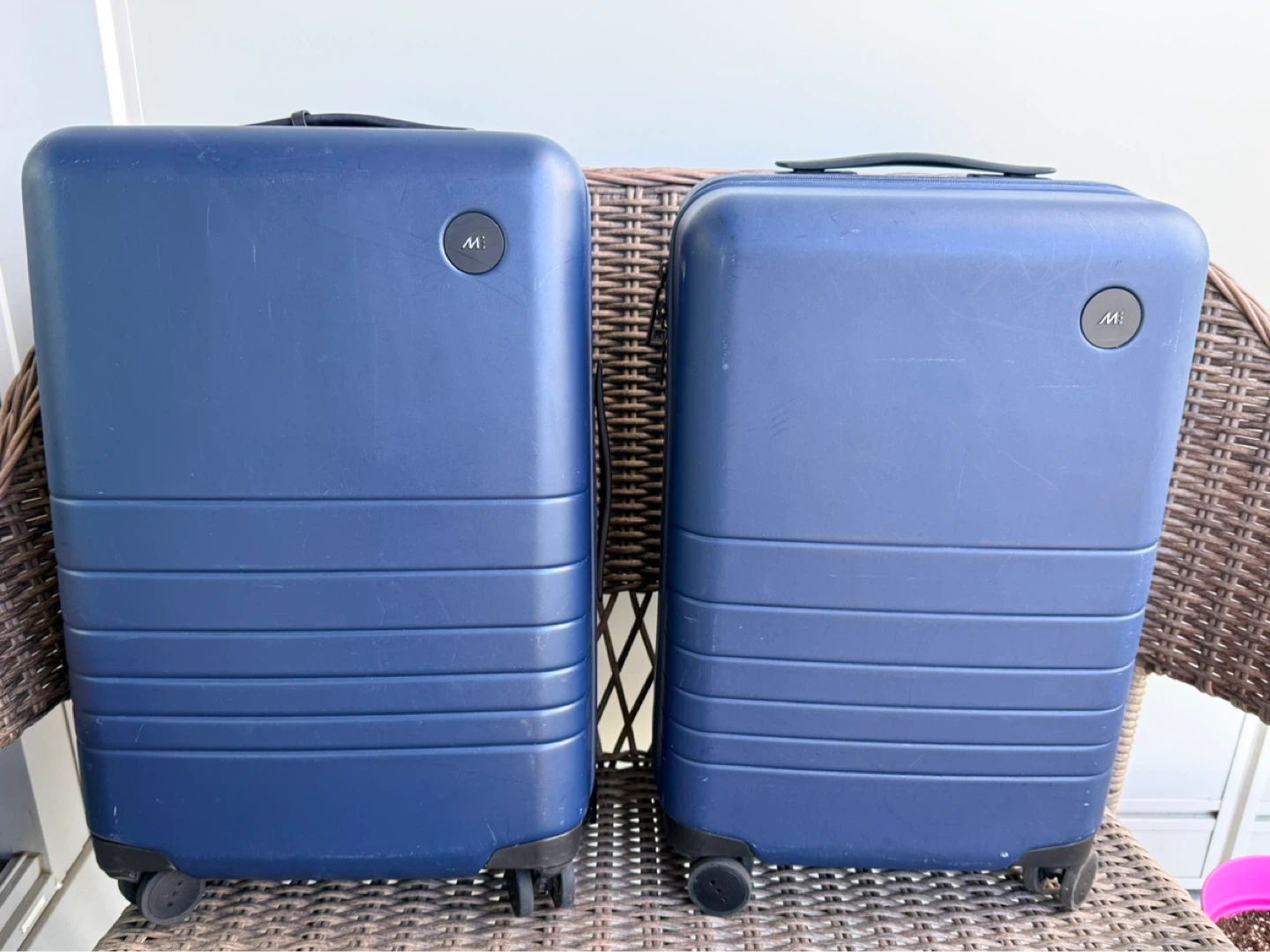Monos Carry-On Luggage - Navy Blue (Set of 2)