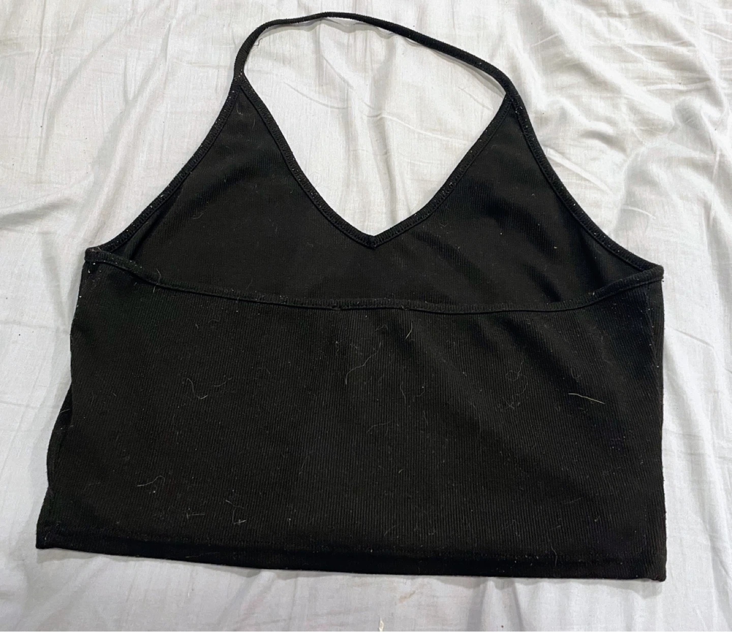 CIDER Black Ribbed Halter Crop Top - XL - photo 4