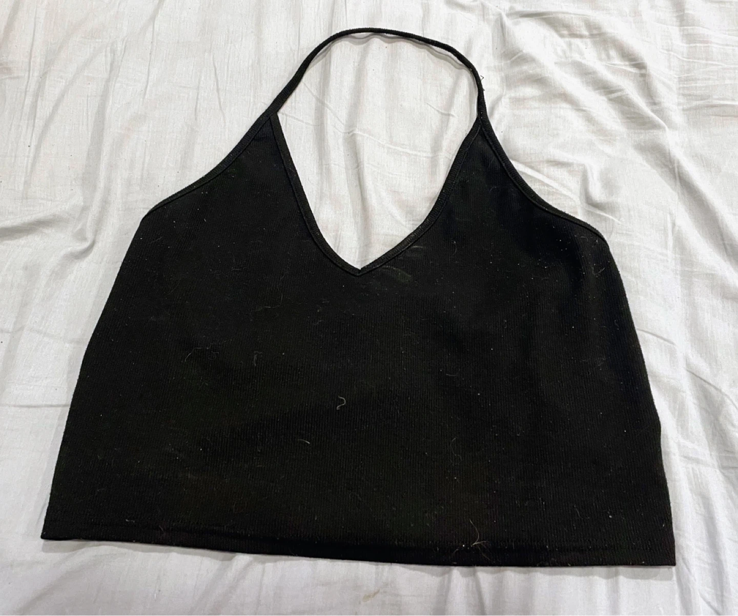 CIDER Black Ribbed Halter Crop Top - XL - photo 2