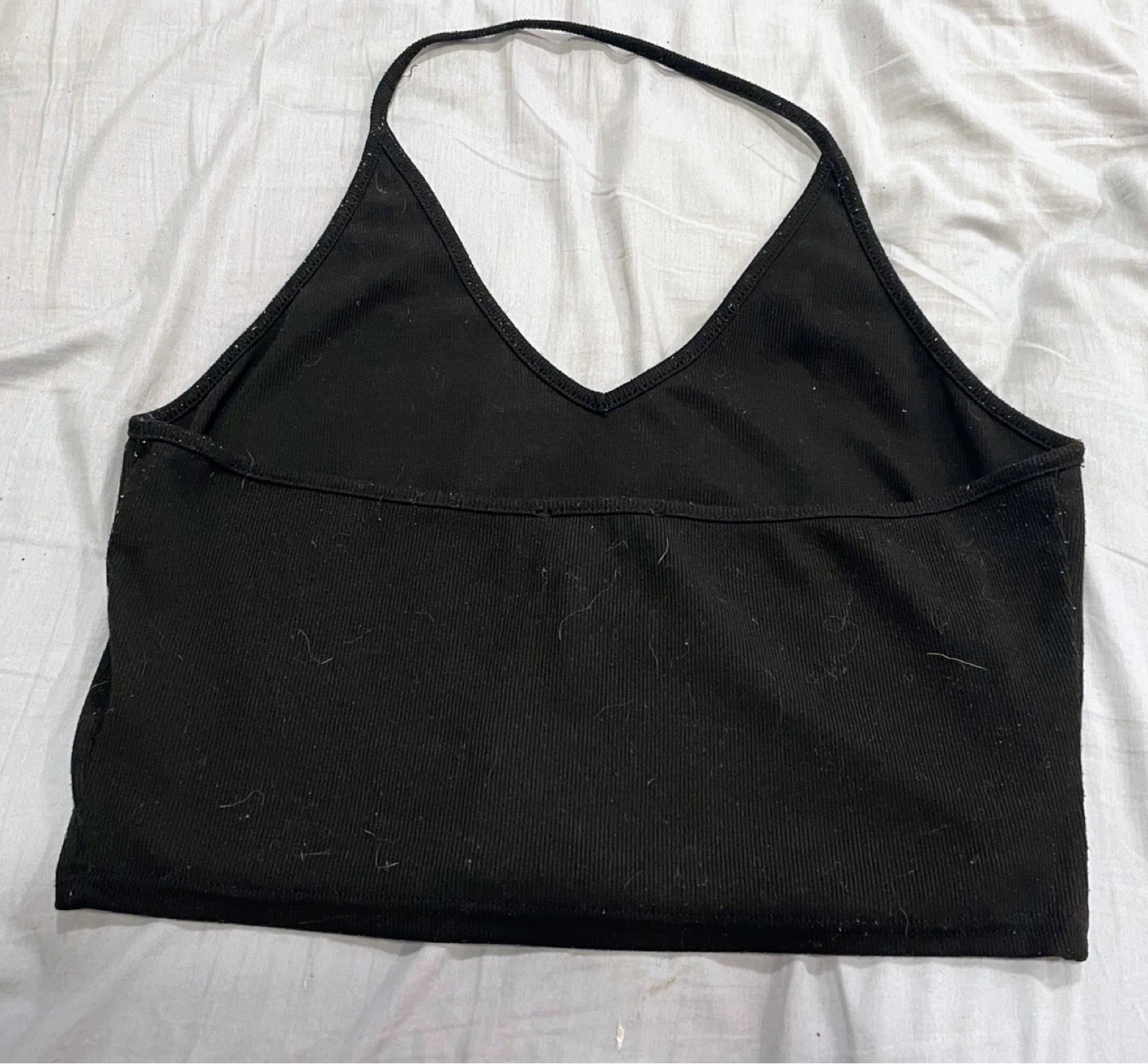 CIDER Black Ribbed Halter Crop Top - XL - photo 3