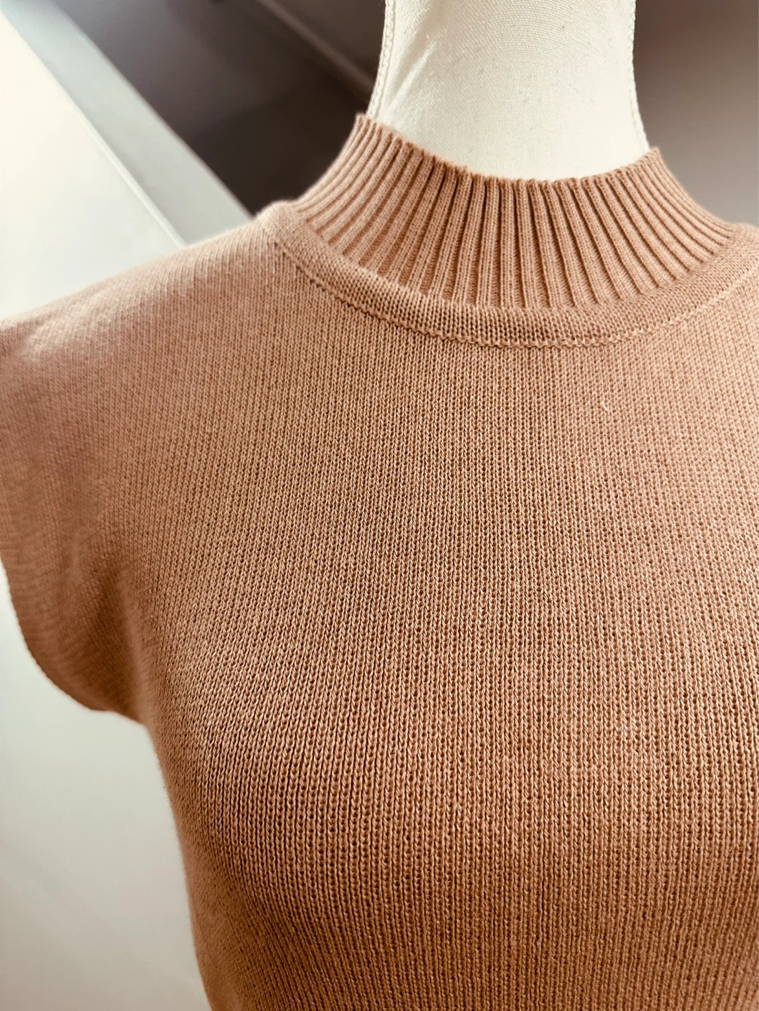 Buy 1 take 1 Brown Knit Mock Neck Sleeveless Top - photo 2