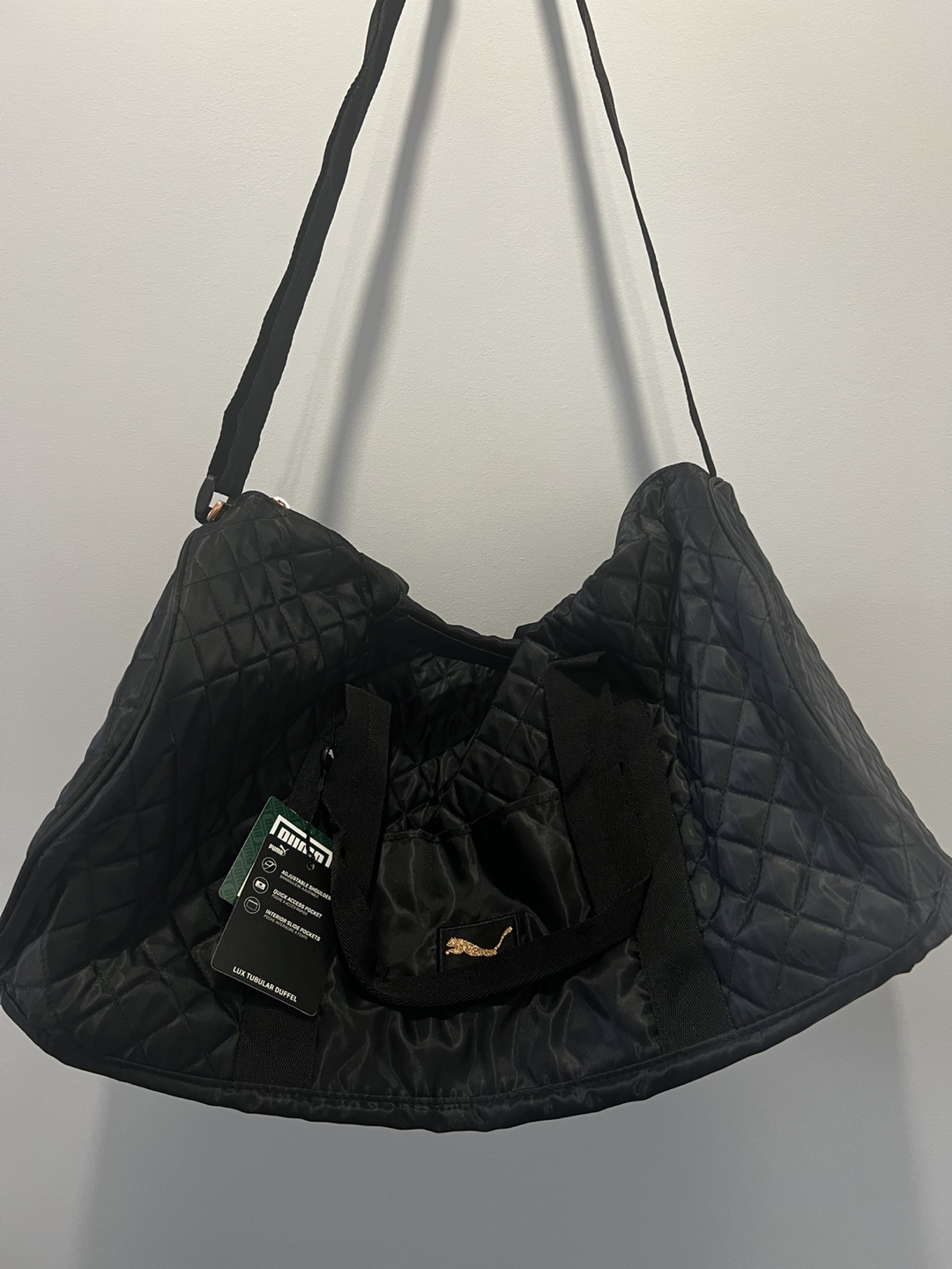 NEW Puma Lux Tubular Duffel Bag - Black