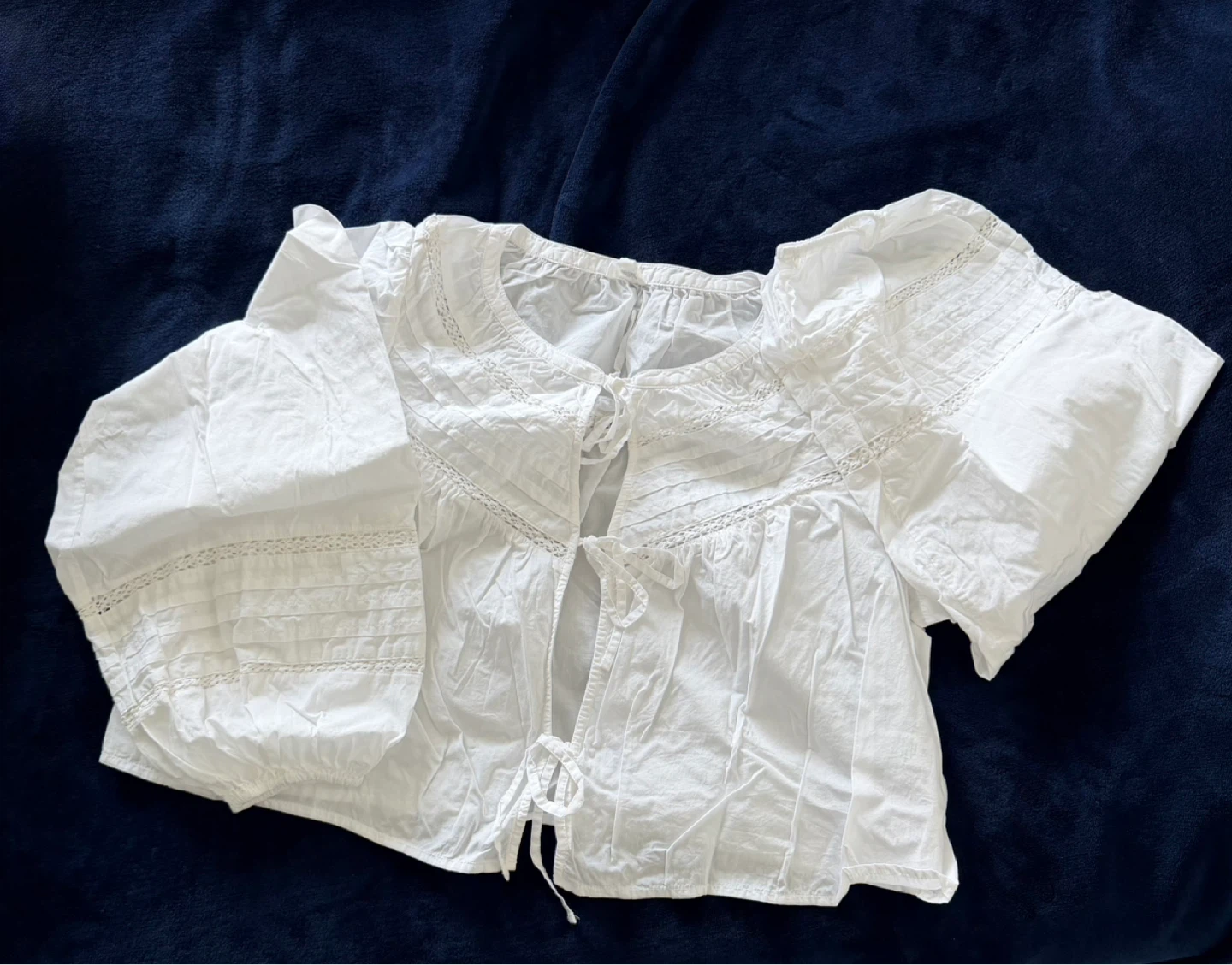 Aerie White Tie Front Blouse S/P
