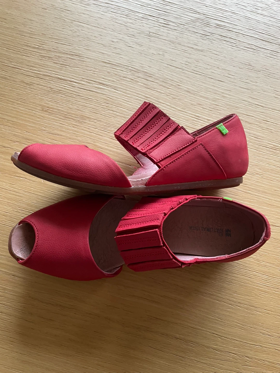 Red El Naturalista Peep Toe Sandals