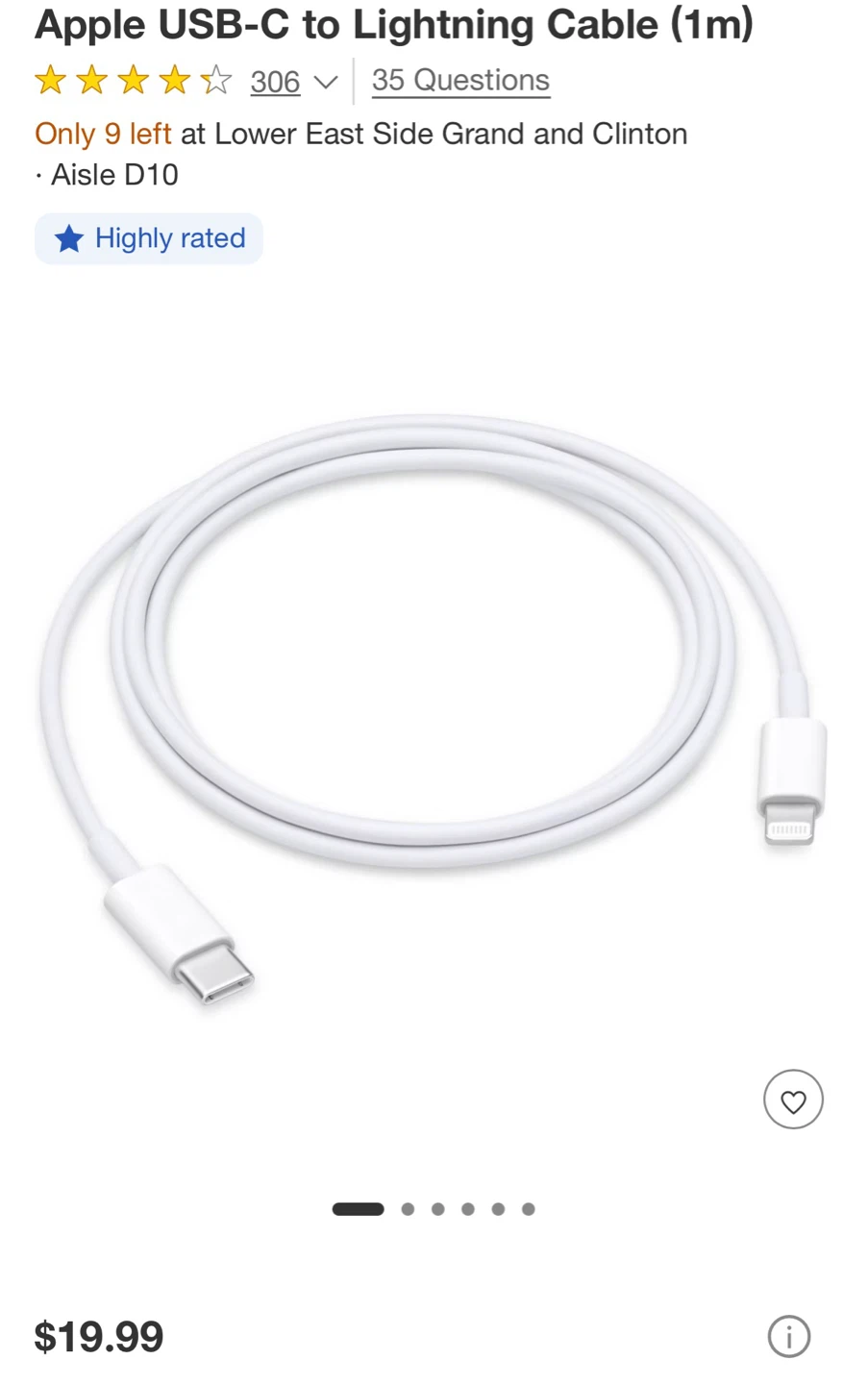 Apple USB-C to Lightning Cable (1m) - photo 2