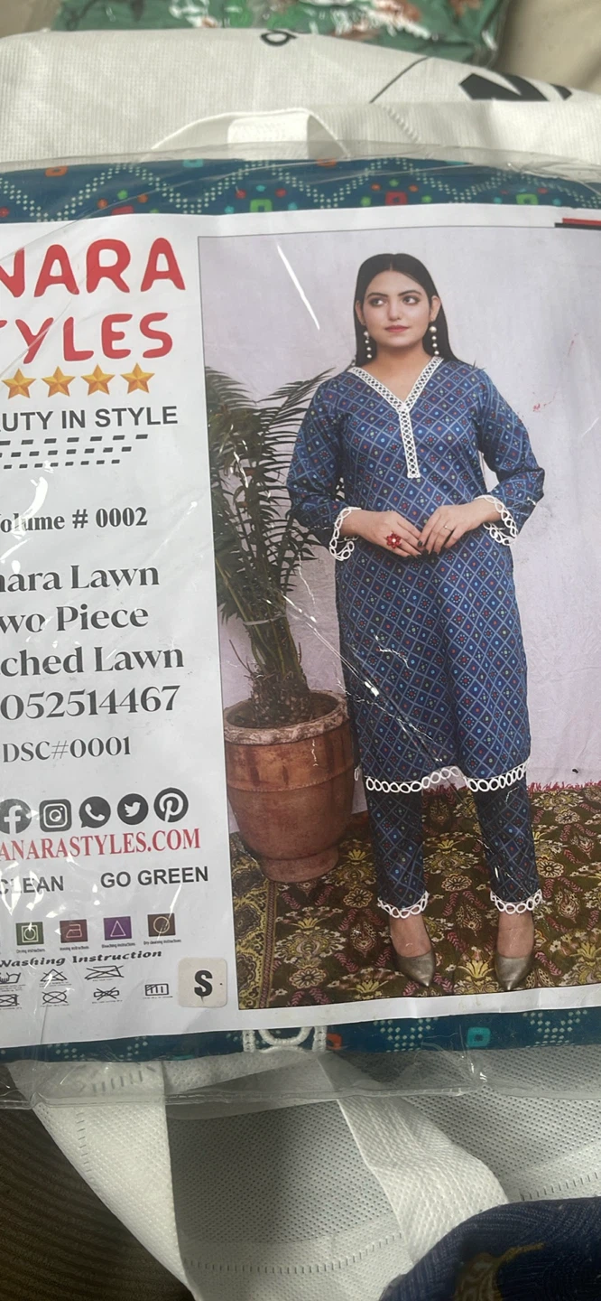 Anara Styles 2 Piece Stitched Lawn Suit - Size S - photo 3