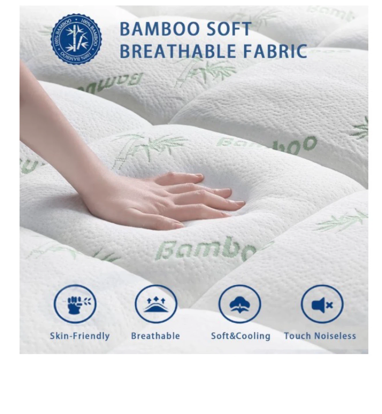 Bamboo Soft Breathable Mattress Topper(King) - photo 2